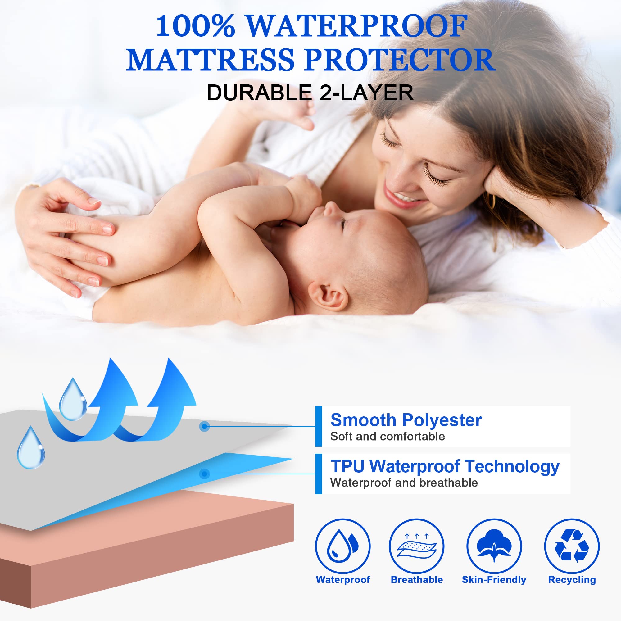 Waterproof Twin Mattress Protector - 18