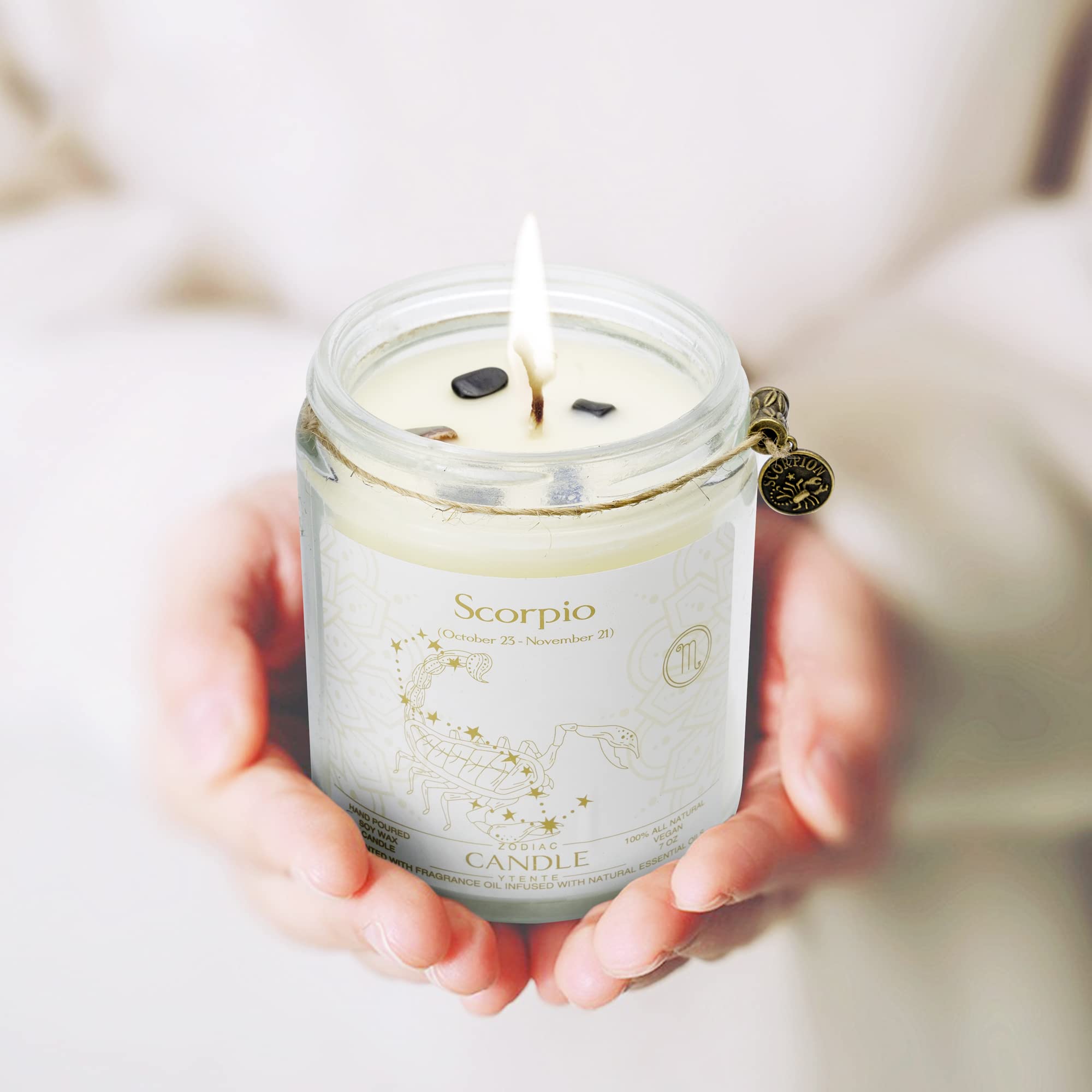Scorpio Zodiac Scented Soy Candle - Lavender Gift for Women & Men - Birthday, Home Decor