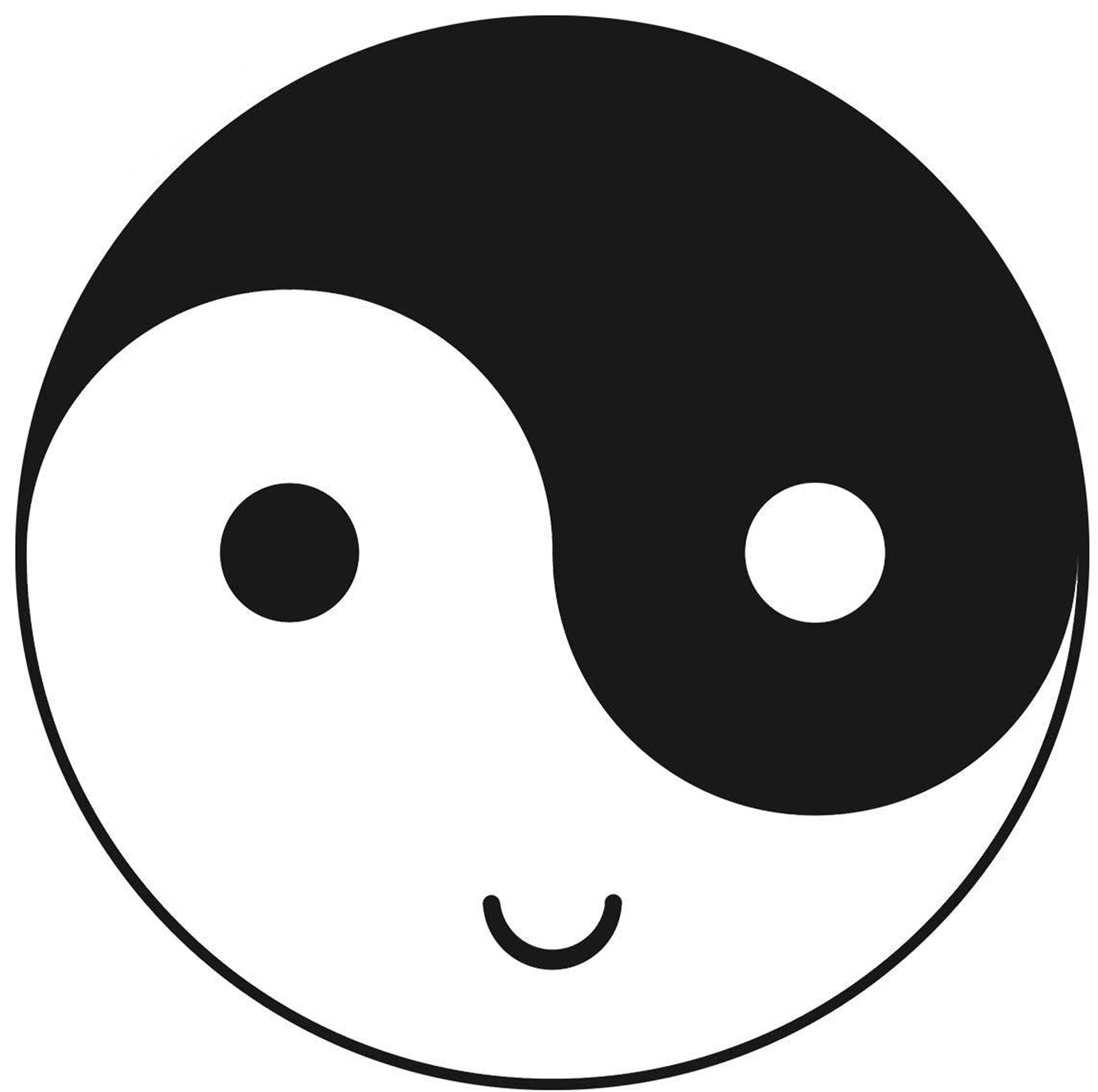 Yin Yang Vinyl Wall Decal - Peace Love Symbol Yoga Art Sticker for Home Decor, Bedroom, Office & Meditation Space - Black & White Circle Mural Gift for Yoga Lovers