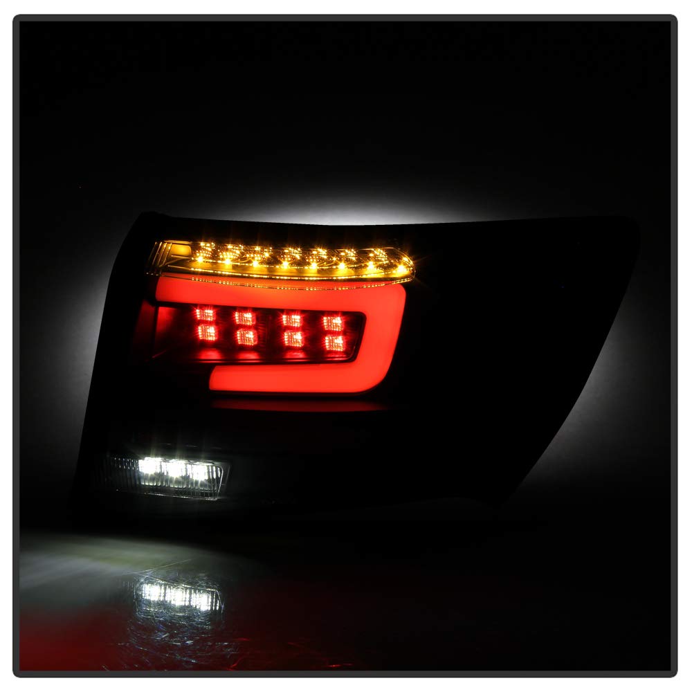 ACANII Black Smoked LED Tail Lights for 2008-2011 Subaru Impreza WRX 4-Door Sedan - High Performance Brake Lamps with Tube Design (Left+Right Pair) | Perfect for Night Driving & Car Customization