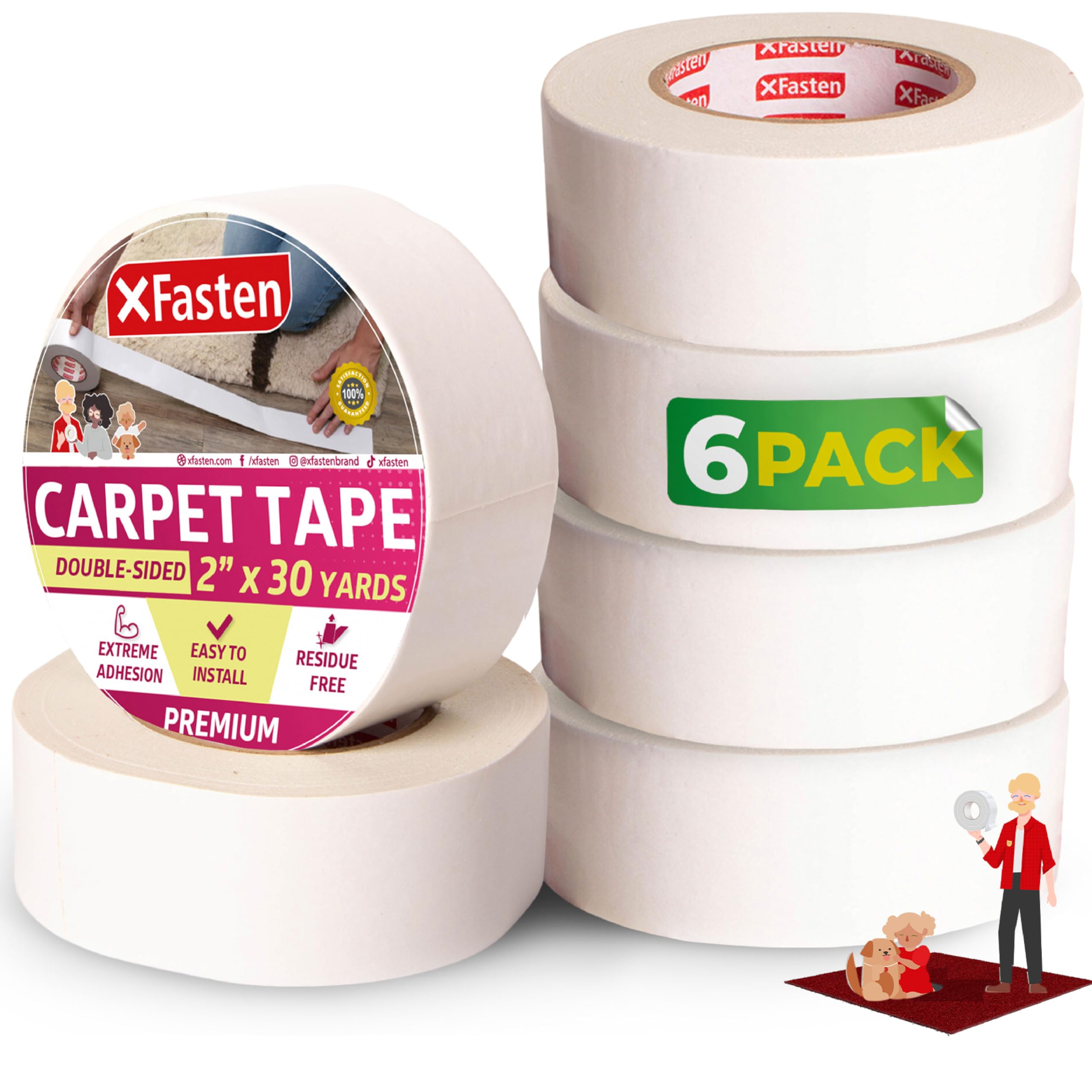 XFasten Heavy Duty Double Sided Carpet Tape 2