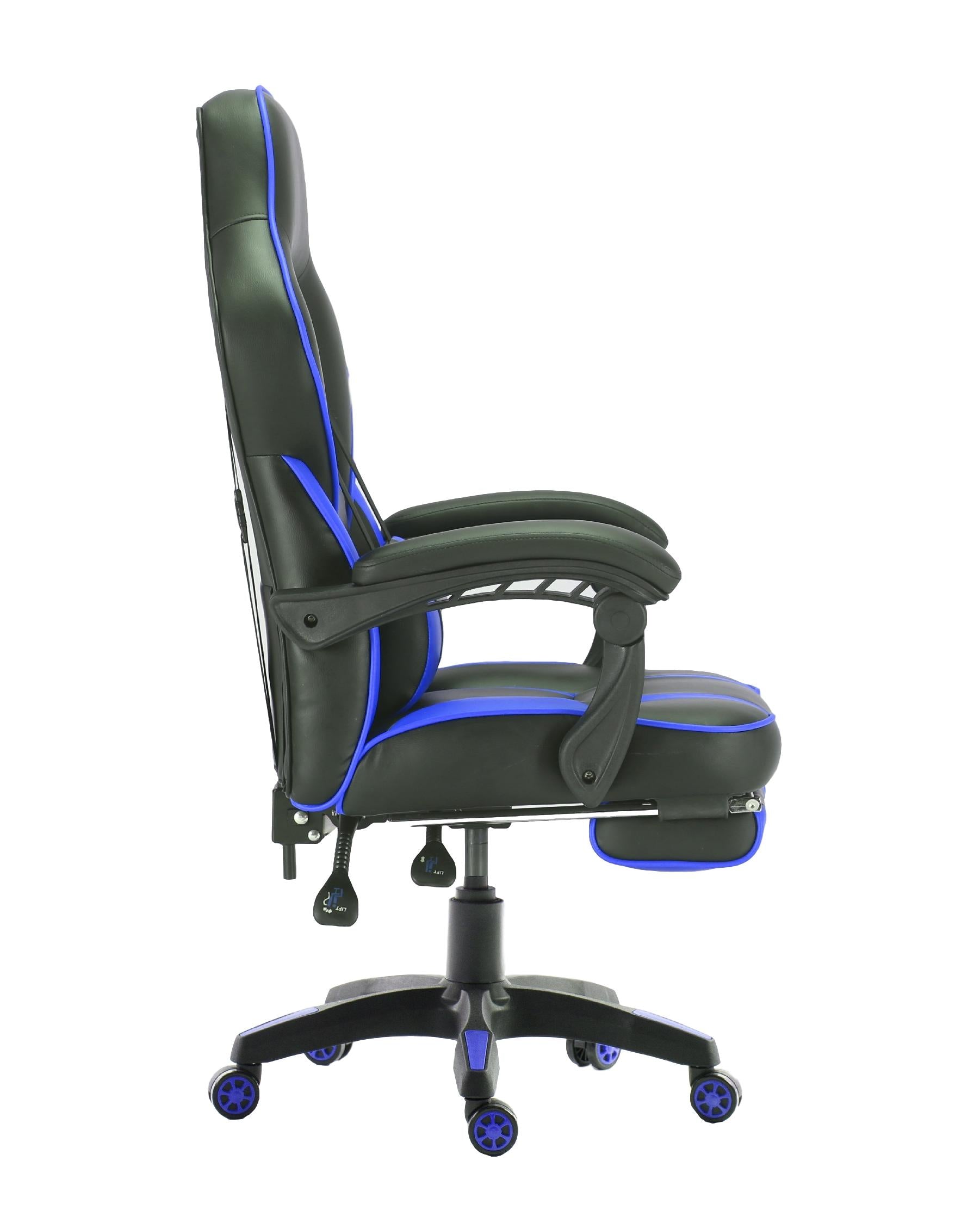 Ergonomic Footrest for Gaming Chairs - Adjustable 055 Series Footrest (Black & Blue) - Perfect for Office, Gaming & Home Comfort