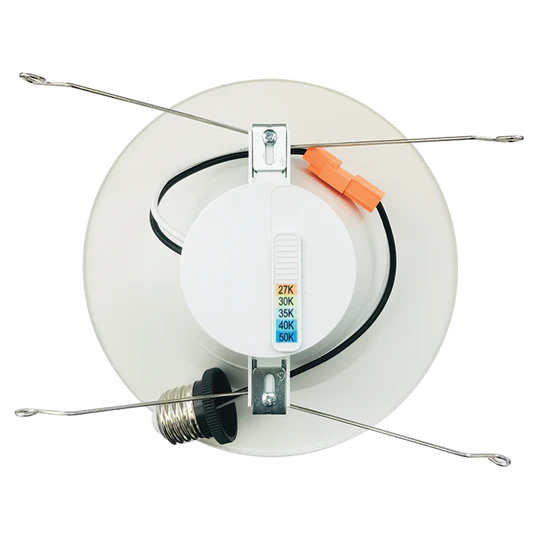 Luxrite LR23796 5/6 Inch LED Downlight Retrofit Kit - 14W, 5 CCT, 1100 Lumens, Smooth Trim - Perfect for Kitchen, Bathroom & Living Room Lighting