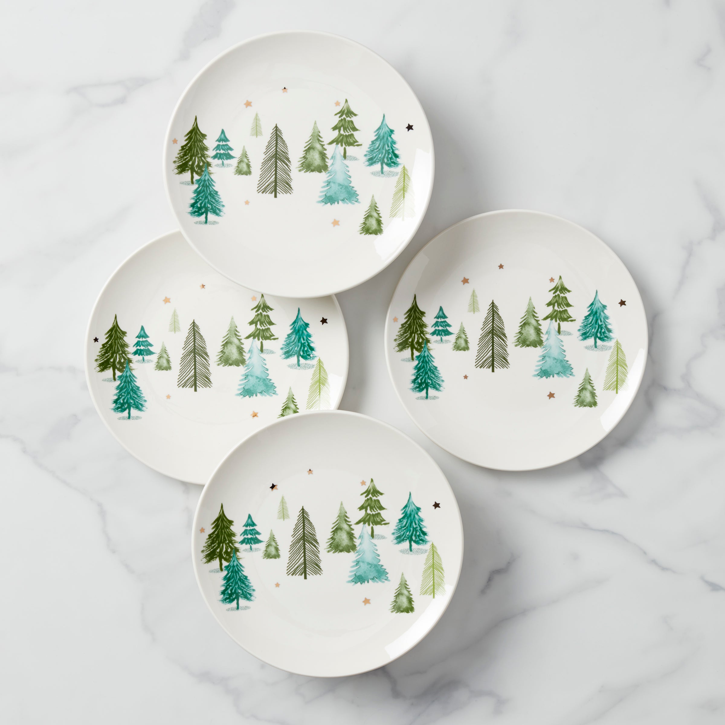 Balsam Lane 4-Piece Decorative Accent Plates Set - Elegant Dinnerware for Special Occasions & Home Decor