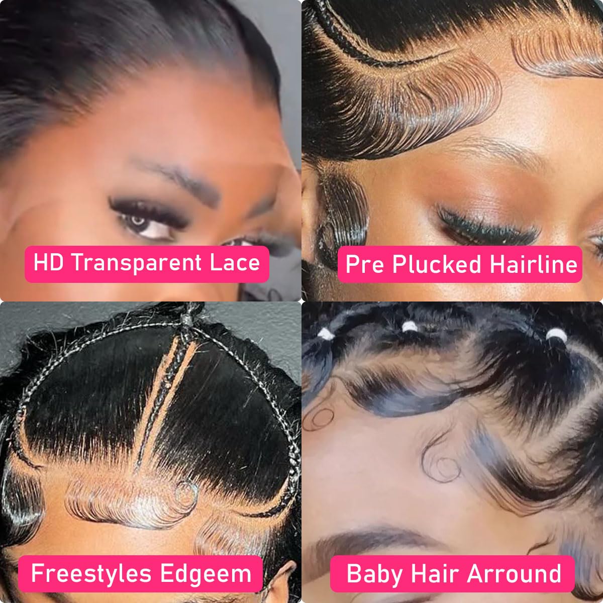 13x4 HD Transparent Lace Front Wigs Human Hair with Baby Hair & Bleached Knots | 180% Density Deep Wave Frontal Wig | Glueless Human Hair Wigs for Women | Natural Color 28 Inch | Perfect for Daily Wear, Parties & Special Occasions