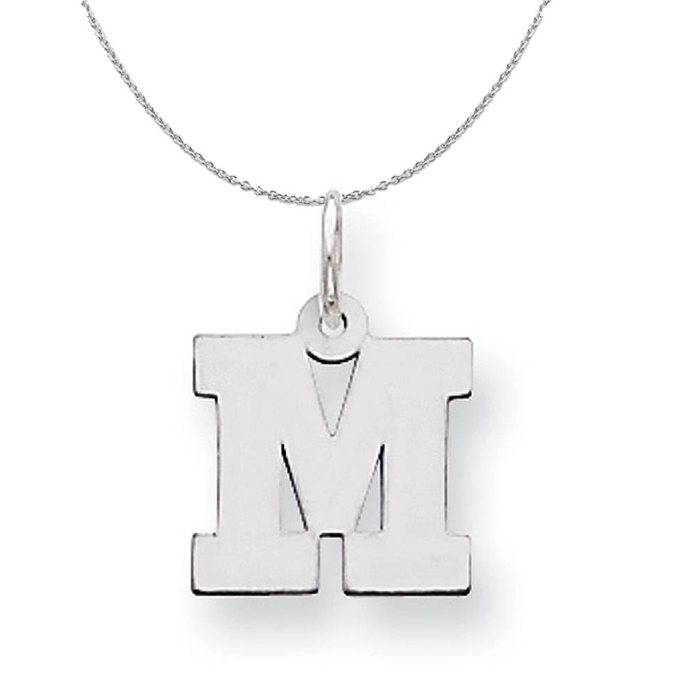 Amanda Initial M Necklace - Small Block Style for Women