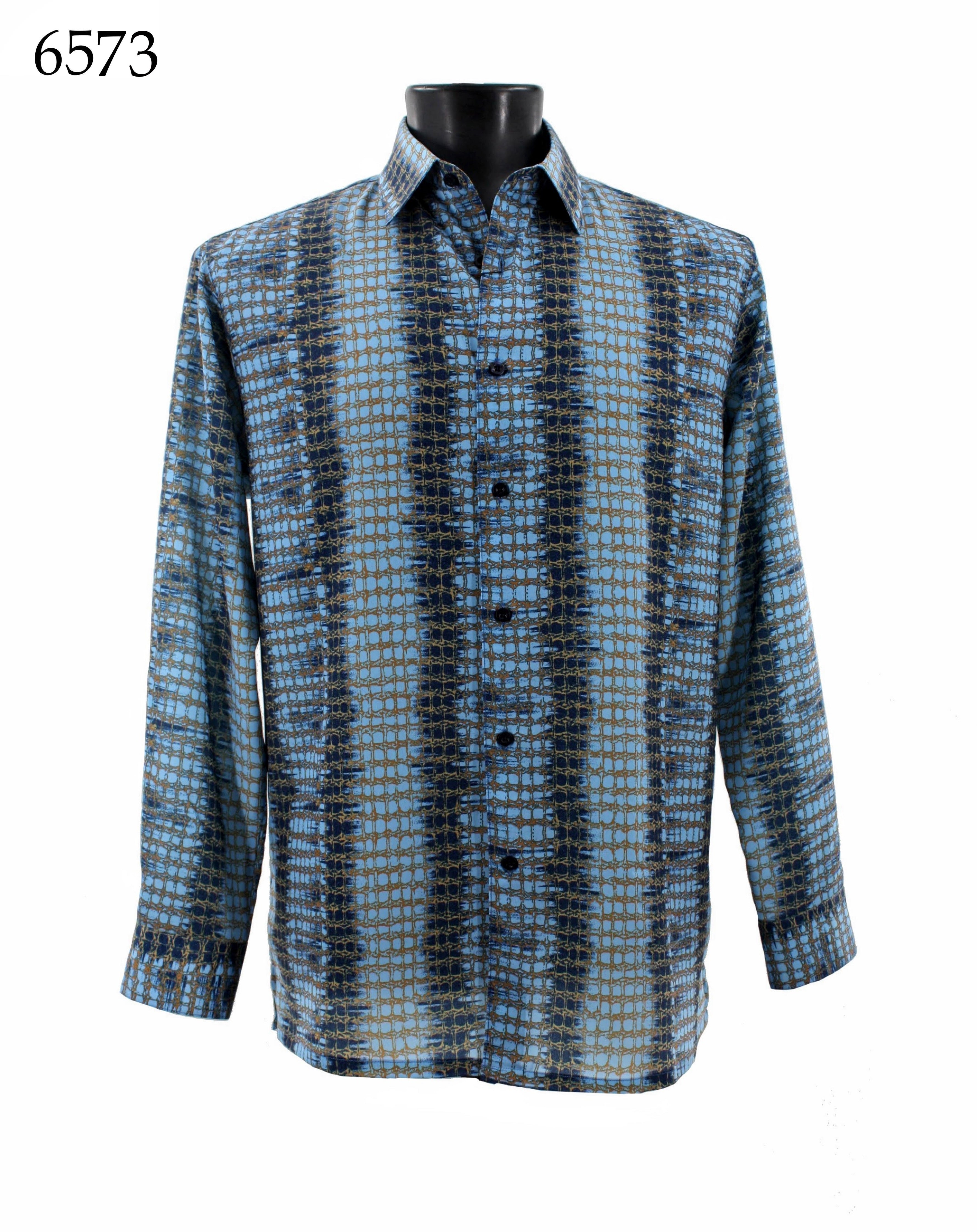 Bassiri Men's Long Sleeve Casual Shirt 6573 - Comfortable Button Down Office & Business Wear for Work, Dating, and Formal Occasions