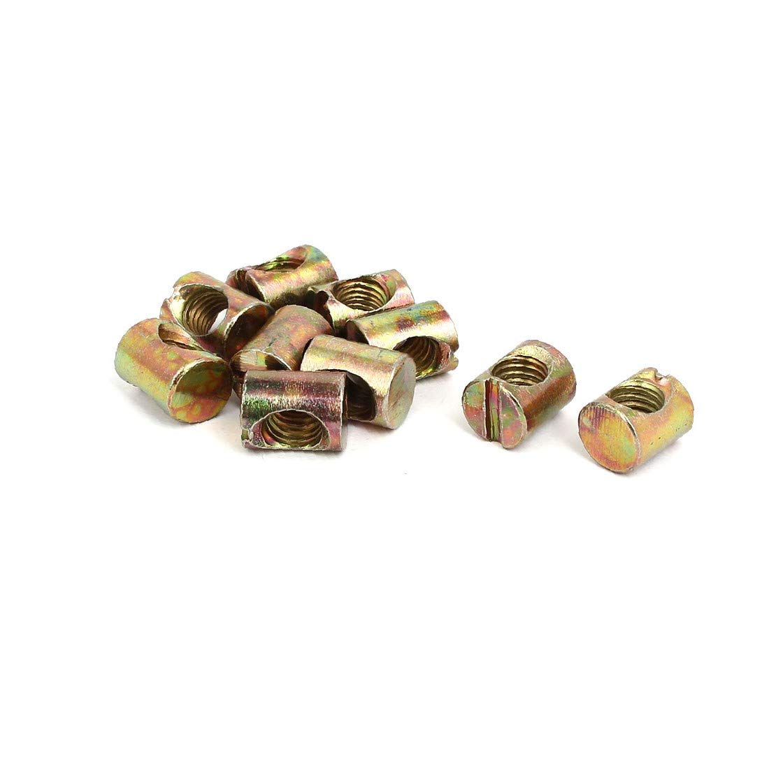 10pcs M8x15mm Cross Dowel Barrel Nuts for Furniture Assembly - Heavy Duty Slotted Bolts for Beds, Cribs, Chairs & DIY Projects - Perfect for Home Office, Bedroom & Nursery Furniture Building