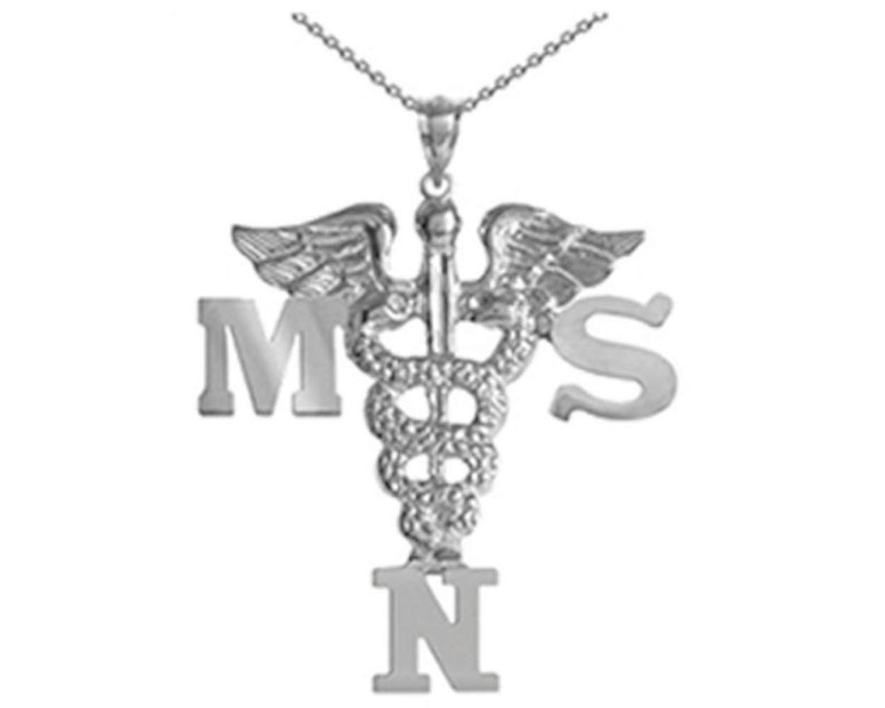 MSN Masters of Science in Nursing Charm Necklace - Silver Graduation Gift for Nurses, Nursing Students & Healthcare Professionals - Perfect for Graduation, Pin Ceremonies & Daily Wear