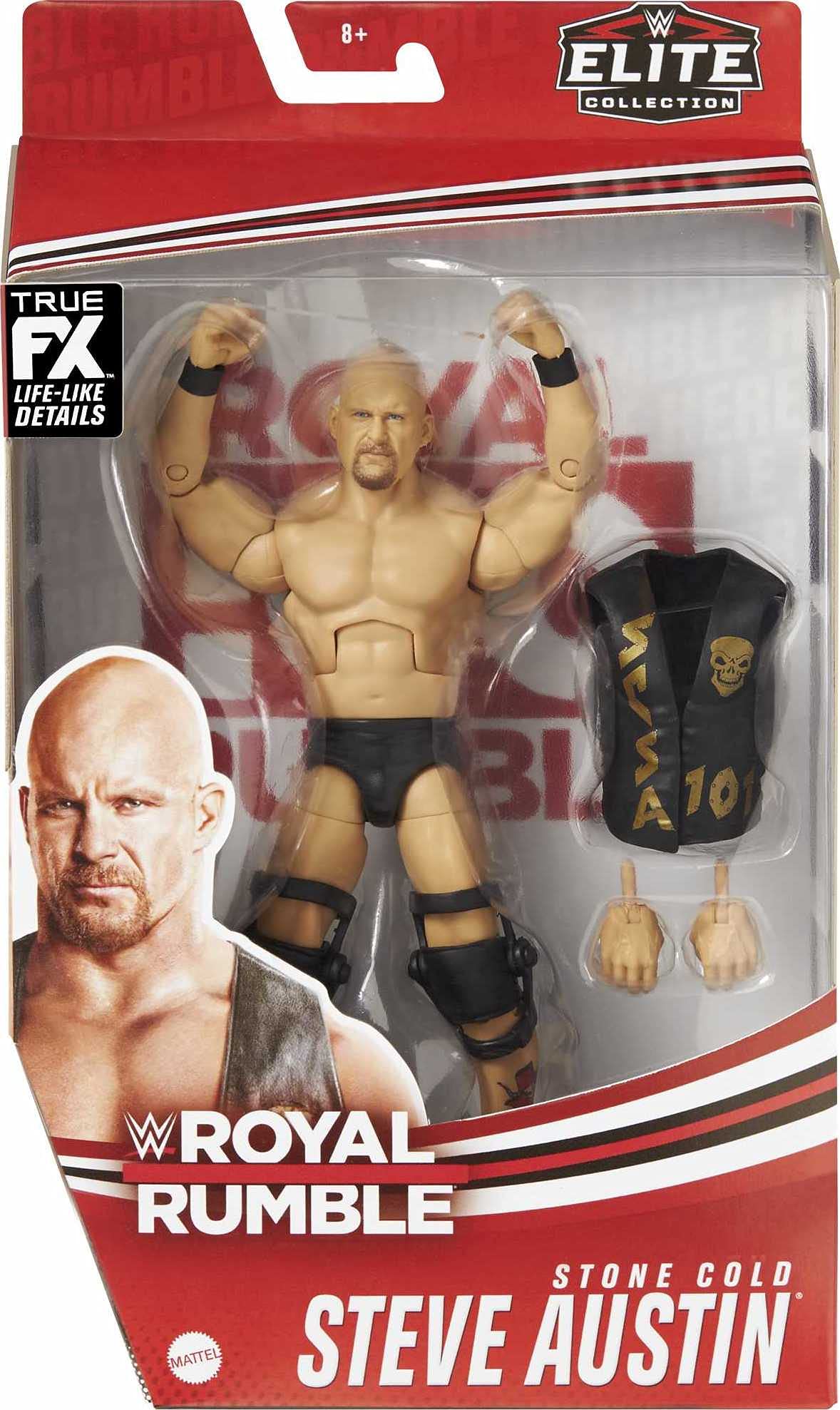 WWE Stone Cold Steve Austin Royal Rumble Elite Action Figure - 6-Inch Posable Collectible with Authentic Gear & Accessories | Perfect Gift for WWE Fans Ages 8+ | Great for Display, Play & Wrestling Fan Collections