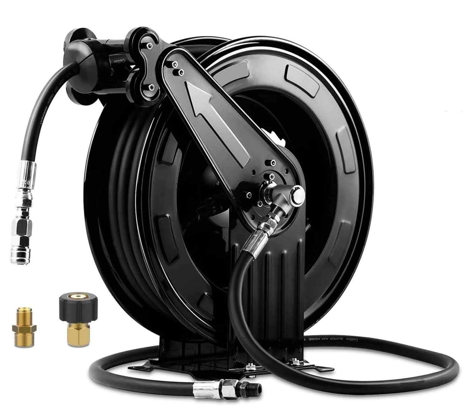 Heavy Duty Retractable Pressure Washer Hose Reel - 50FT x 3/8