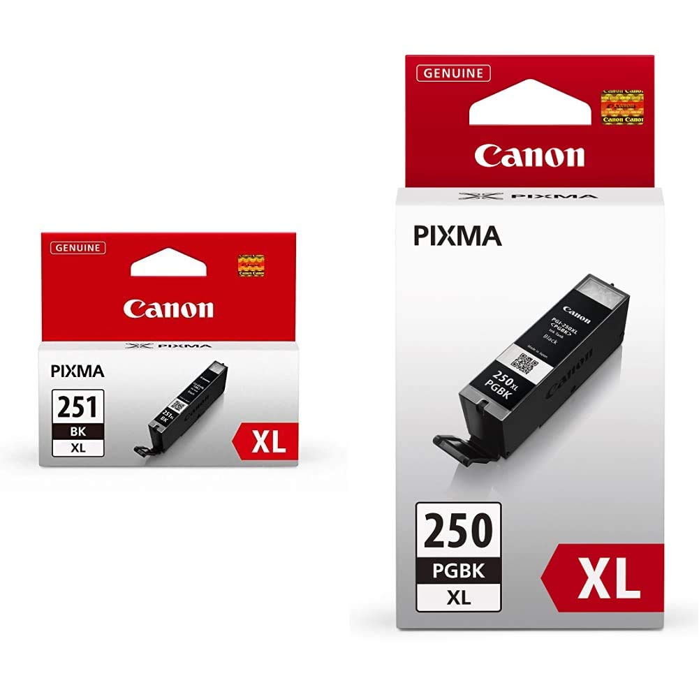 Canon CLI-251XL BK & PGI-250XL PGBK Compatible Ink Cartridges - High Yield Replacement for Canon Pixma Printers - Perfect for Home Office Printing & School Projects