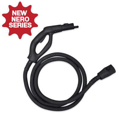 MR 750 Ottimo Black Steam Gun with Hose & Sleeve - 8 Feet Standard Length - Perfect for Car Detailing, Home Cleaning, and Industrial Use