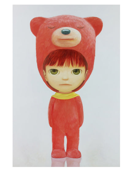 MAYUKA YAMAMOTO Red Bear Boy Plush Toy - Cute Japanese Kawaii Stuffed Animal for Kids Room Decor & Gift Giving