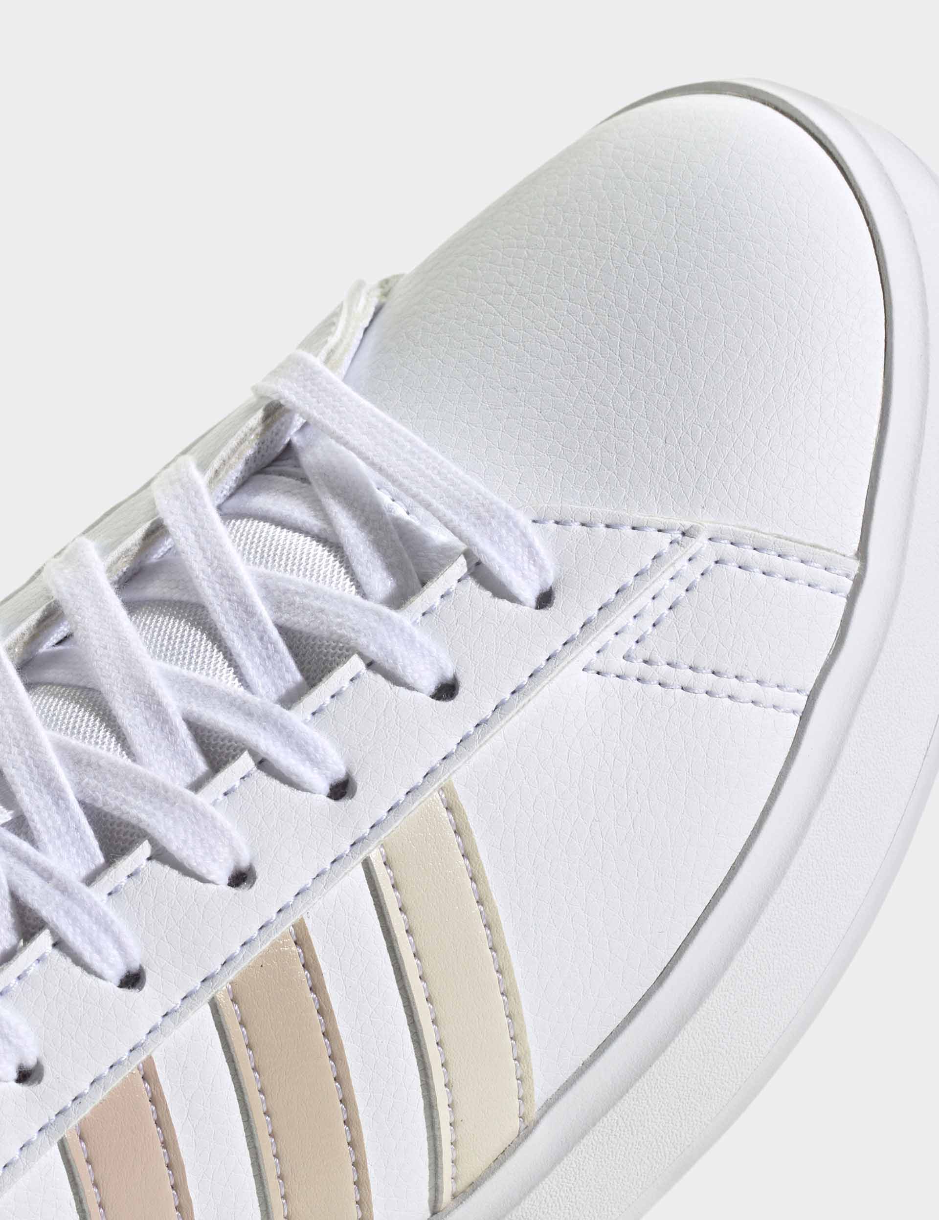 Adidas Grand Court 2.0 Sneakers - Cloud White/Wonder White/Wonder Beige | Comfortable Tennis Shoes for Women & Men | Perfect for Casual Wear, Gym & Outdoor Activities