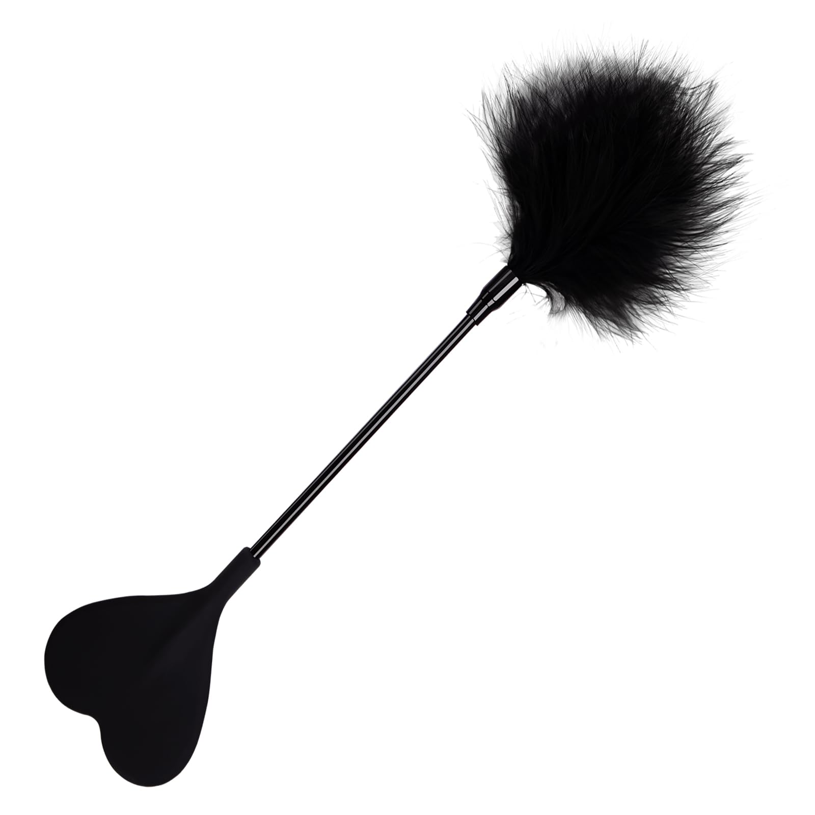 Flirting Feather Hand Pat - Adult Sensual Massage Toy for Couples, SM Heart-Shaped Beater, Black Romantic Sex Accessories - Perfect for Foreplay, BDSM Play & Spicing Up Your Intimate Moments