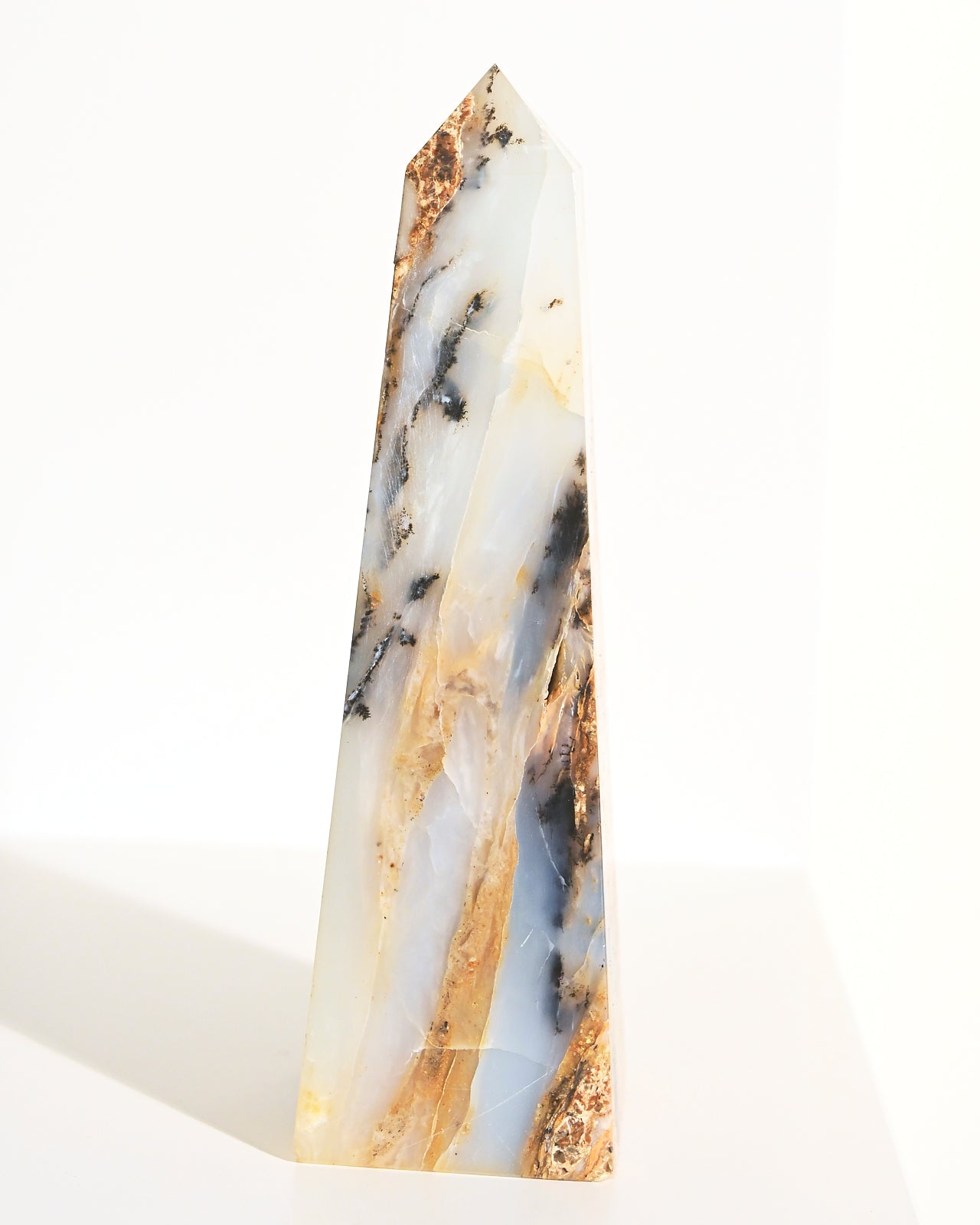 Natural Peruvian Blue Opal Crystal Tower - 6.5 Inch Healing Stone for Meditation, Reiki, Chakra Balancing & Home Decor