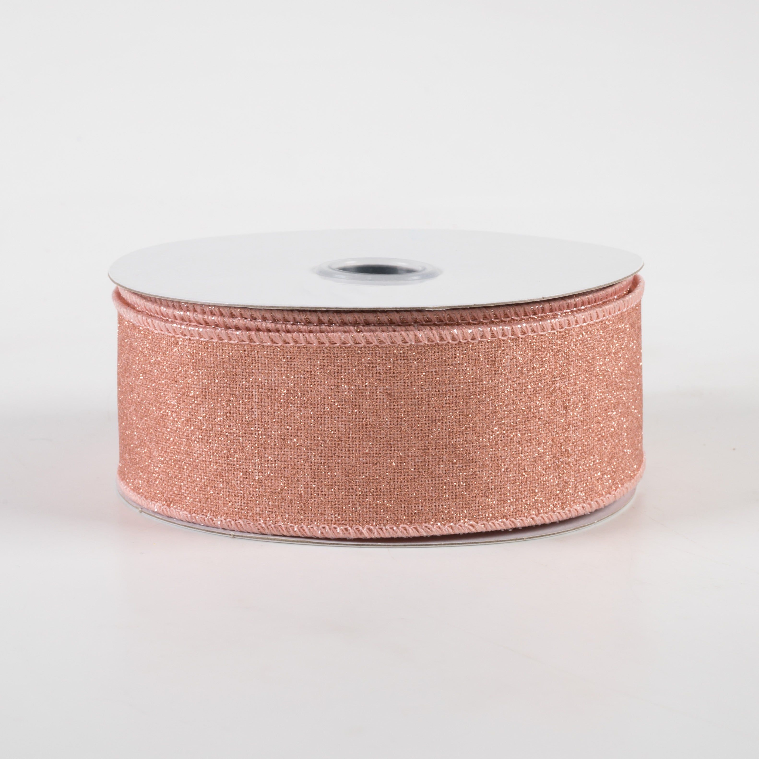 1.5 Inch Fine Glitter Rose Gold Ribbon - 10 Yards Bulk Roll for Gift Wrapping, Wedding Decor, DIY Crafts & Party Supplies