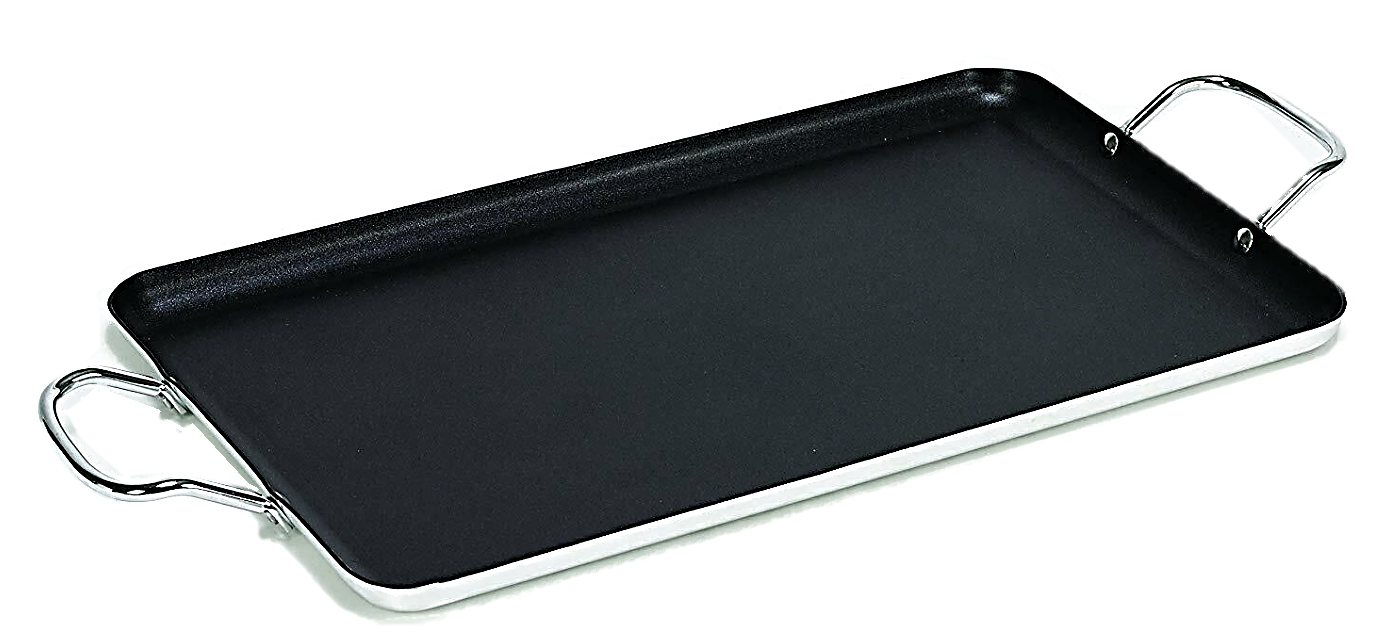 Nonstick Double Griddle 19 x 11.5 Inches - Basic Comal for Stovetop Cooking - Perfect for Pancakes, Eggs & Tortillas - Not Suitable for All Electric Stoves