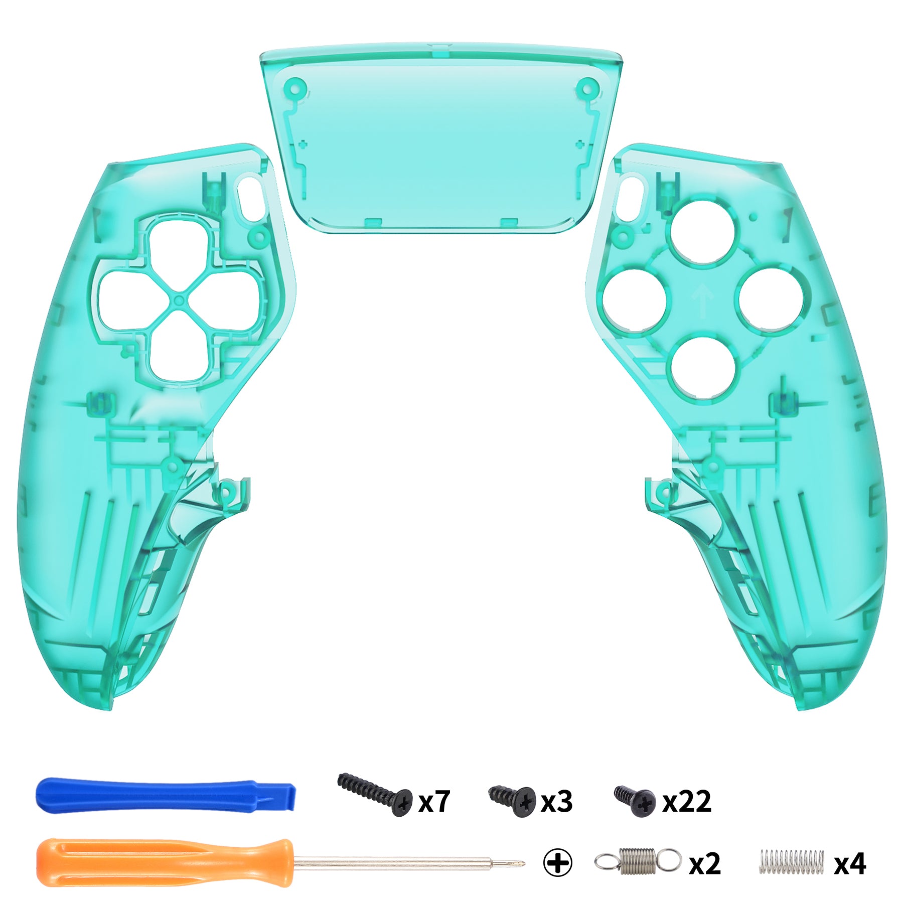 eXtremeRate Emerald Green PS5 Edge Controller Replacement Faceplate Shell - DIY Custom Front Housing & Touchpad Cover for PS5 Edge Controller - Perfect for Gaming, Customization & Repair