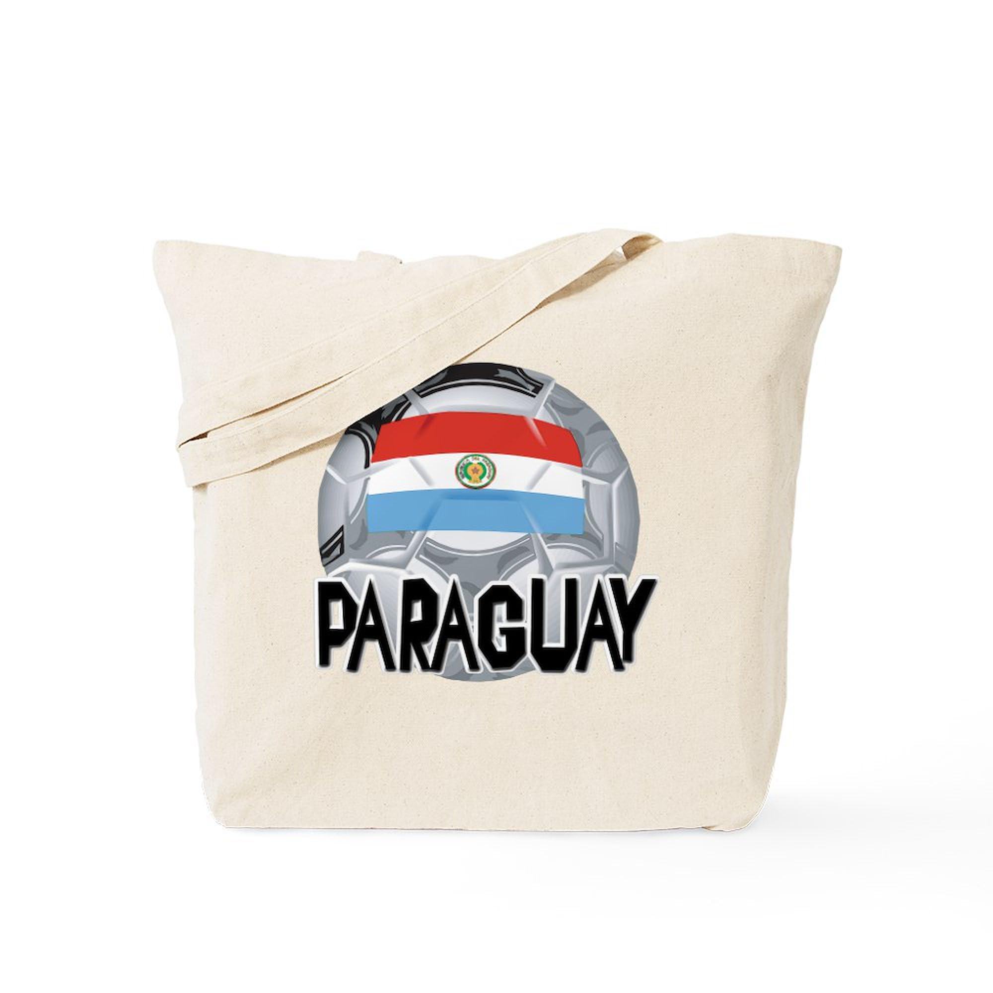 Paraguay Soccer Tote Bag - Natural Canvas Reusable Shopping Bag for Groceries, Beach & Fan Gear | Eco-Friendly & Durable