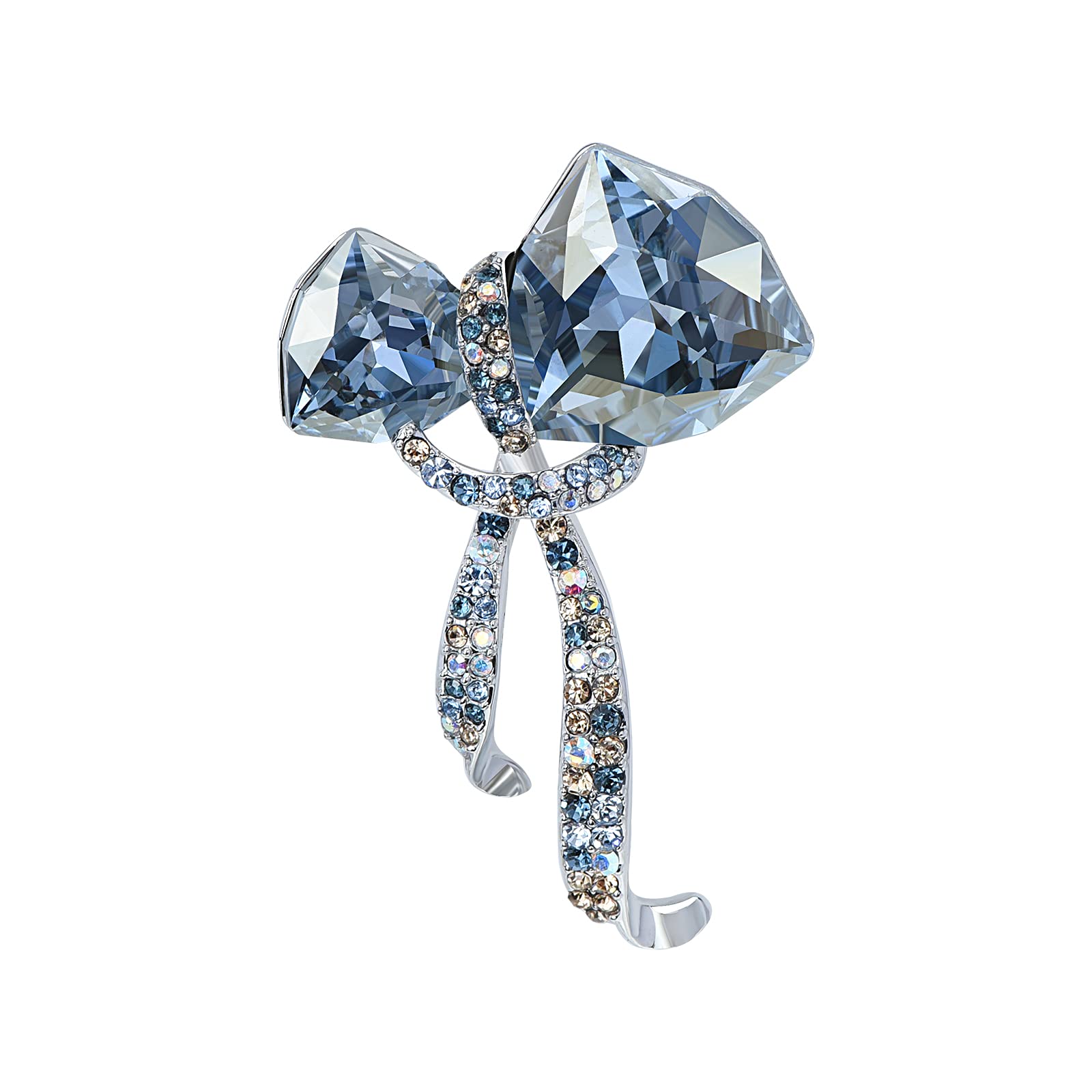 Elegant Blue Crystal Bow Flower Brooch Pin for Women - Wedding Bouquet Jewelry Accessory - Perfect Gift for Bridesmaids & Formal Events - Enhance Bridal Attire, Prom Dresses, Evening Gowns - Ideal for Weddings, Anniversaries, Galas & Cocktail Parties - Great for Corsages, Holiday Celebrations & Special Occasions - Perfect for Bridal Shower, Mother of the Bride, Pageant Crowns & Photo Props