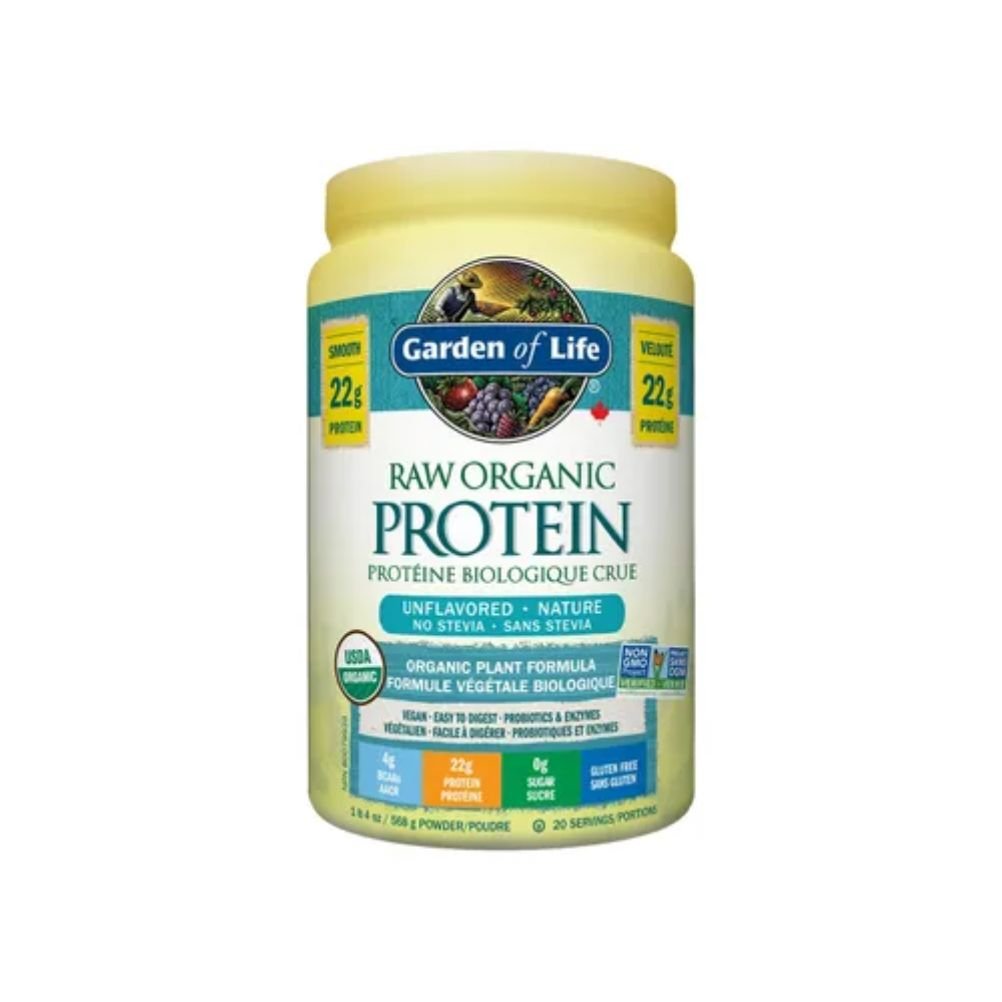 Garden of Life Raw Organic Protein Powder Unflavored 20oz (568g) - Plant-Based Vegan Protein Supplement for Smoothies, Baking & Post-Workout Recovery