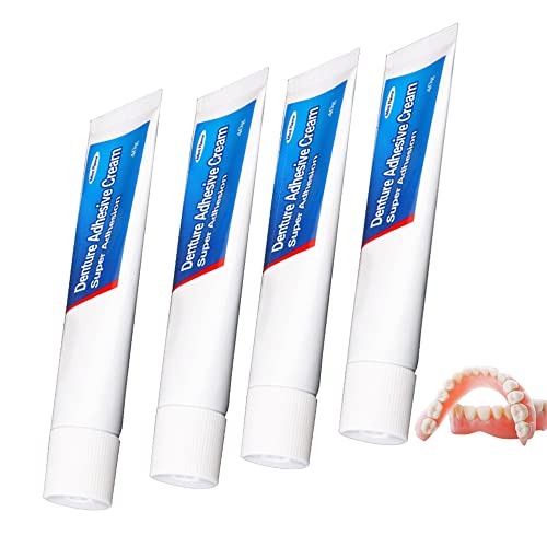 Zorvo Extra Strong Denture Adhesive Cream - Zinc Free Formula, 160g (40g x 4 Travel Packs) - Secure Hold Denture Glue for Comfortable Fit | Perfect for Daily Use & Travel