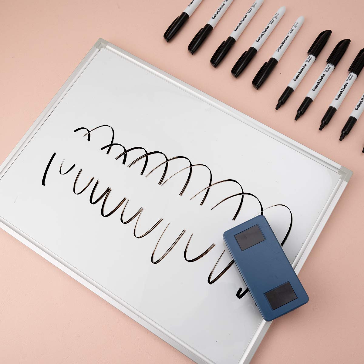 Dabo&Shobo Dry Erase Markers 80-Pack, Black Chisel Tip Whiteboard Markers for School, Office & Home - Perfect for Whiteboards, Glass, Mirrors & Smooth Surfaces