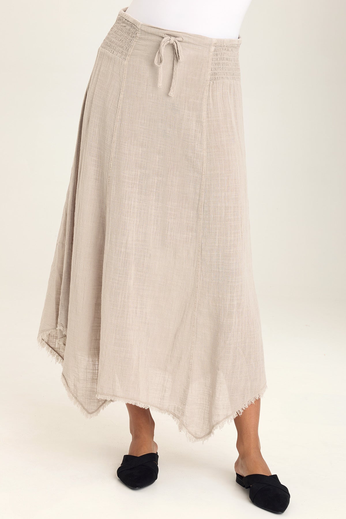 Zuri Gauze Handkerchief Casual Midi Skirt - Breathable Summer Skirt for Women | Boho Beach Skirt, Vacation Dress, Lounge Wear & Everyday Outfit