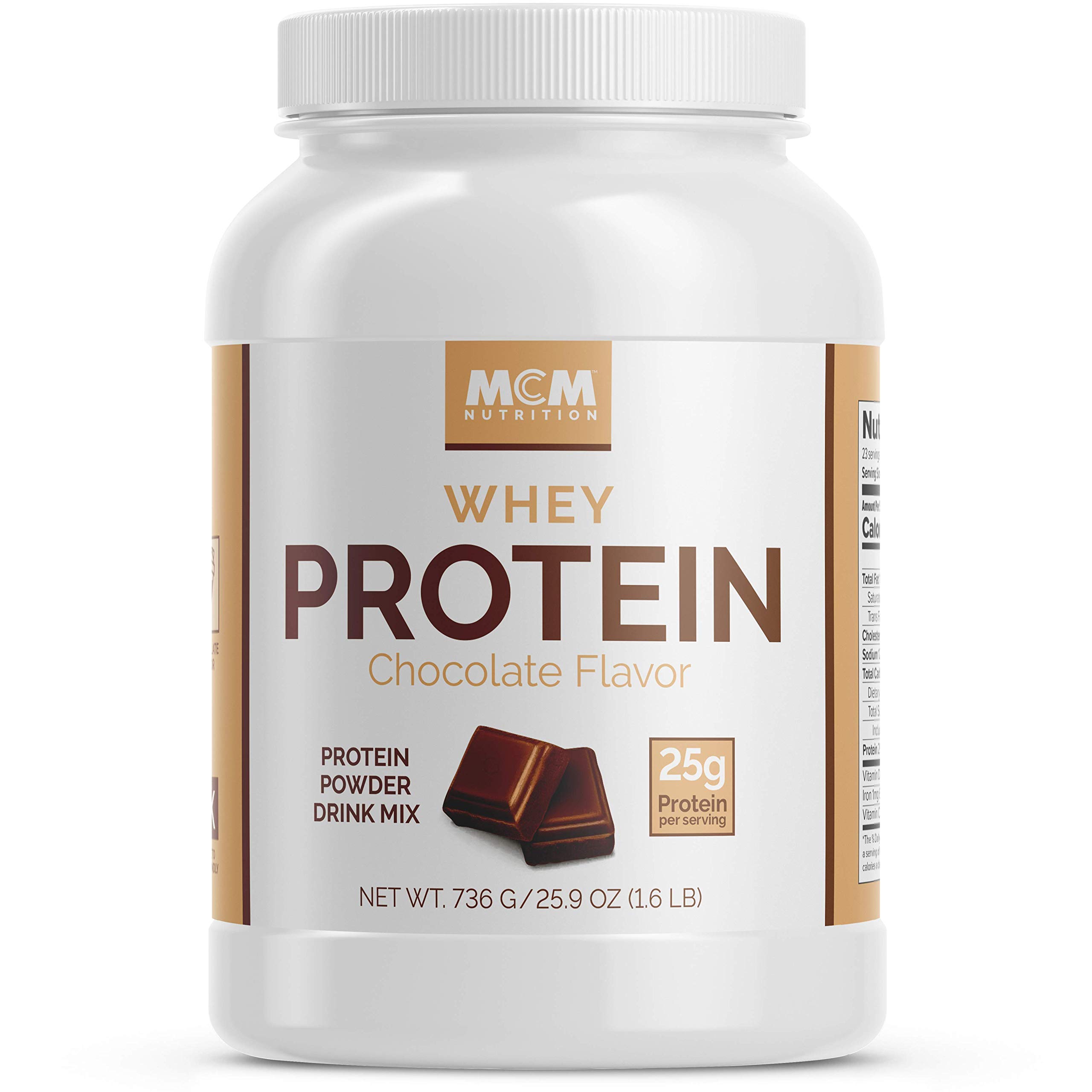 MCM Nutrition - Low Carb Isolate Whey Protein Powder, Chocolate Flavor (1.6 LB) - Fast Absorbing Post Workout Supplement with BCAAs for Muscle Growth - 23 Servings - Ideal for Gym Recovery & Fitness Enthusiasts