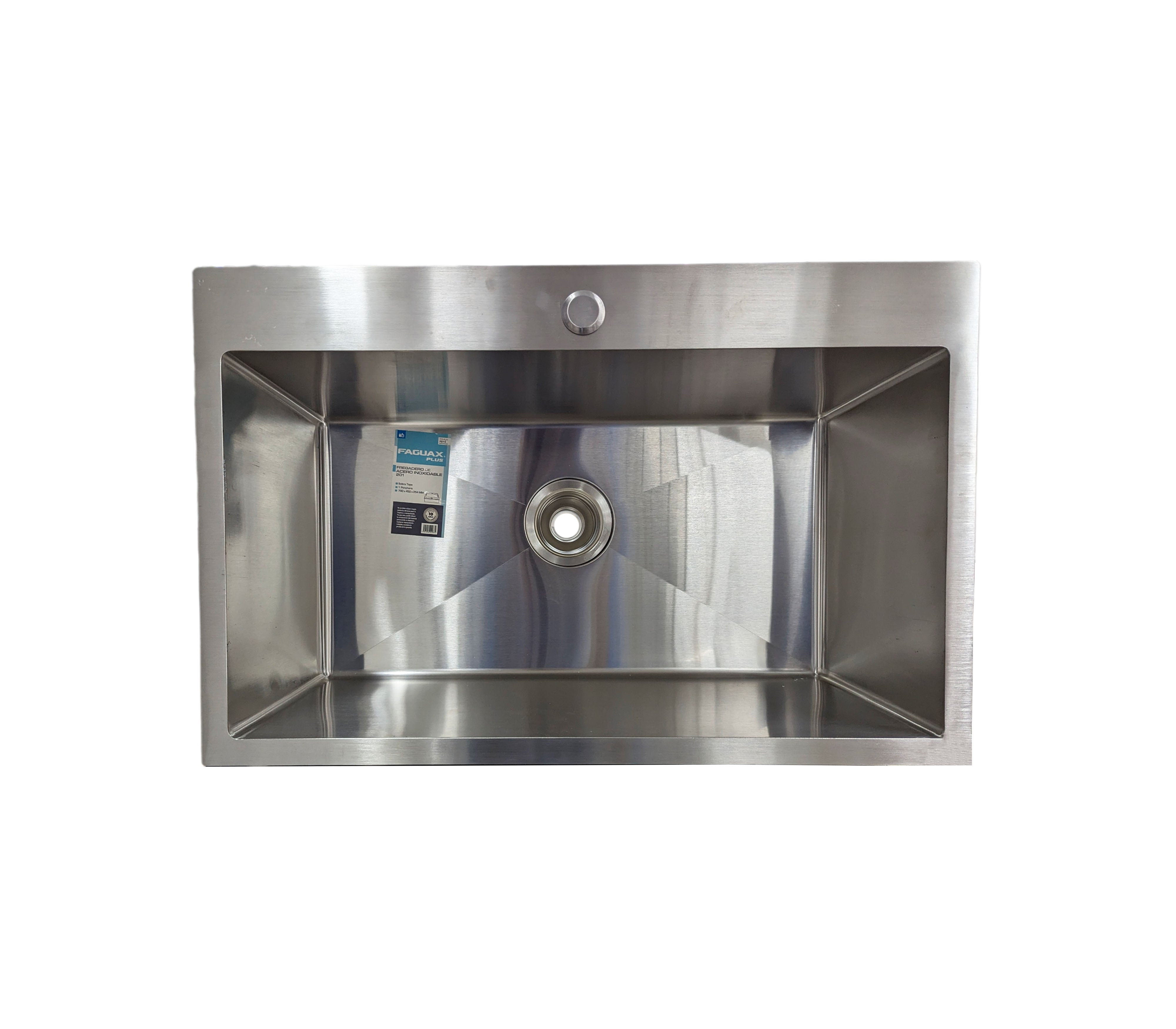 Faguax Plus 700x450x254mm Undermount Stainless Steel Kitchen Sink - Single Bowl, No Rim Design for Modern Homes (Perfect for Food Prep, Dishwashing & Small Kitchen Spaces)