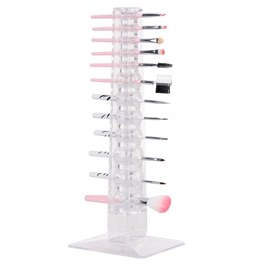 Trendy Retail® Clear Acrylic Makeup Brush Holder & Drying Rack - Organizer for Cosmetic Brushes, Makeup Tools, and Beauty Accessories - Perfect for Vanity, Salon, and Professional Makeup Artists