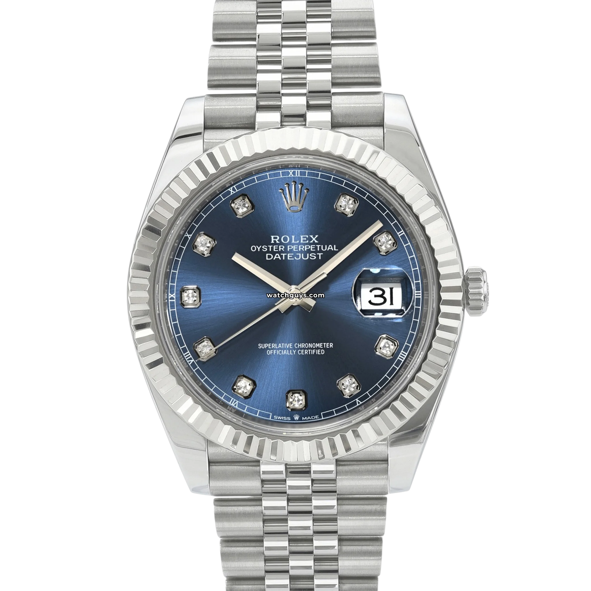 Rolex Datejust 126334 Men's Watch - 41mm Blue Dial, Diamond Markers, Jubilee Bracelet - Luxury Dress Watch for Business & Formal Occasions