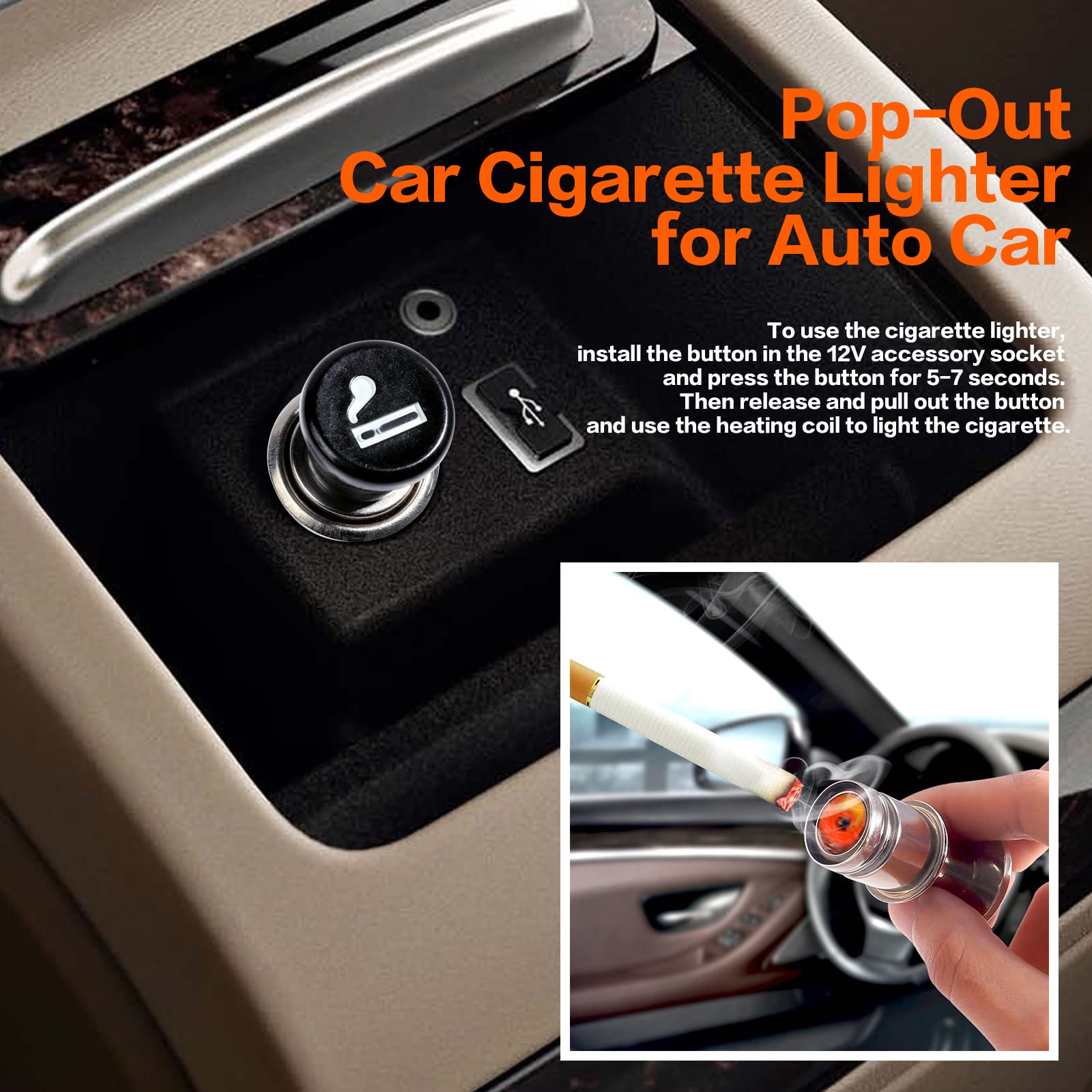 12V Car Cigarette Lighter Replacement - Auto Accessory for Smoking & Charging