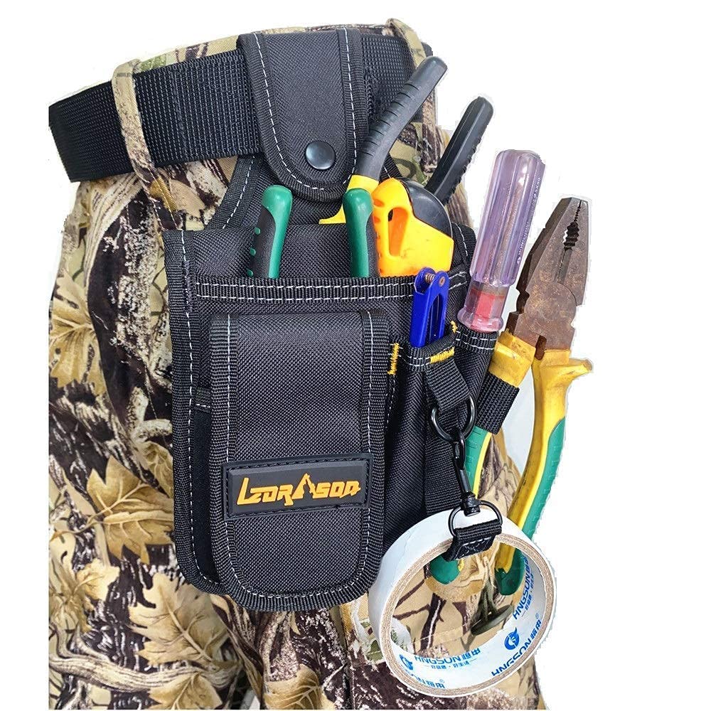 Professional Small Electrician Tool Pouch - Durable Nylon Utility Belt with Multiple Pockets for Electricians, Handymen & DIY Enthusiasts - Perfect for Home Repairs, Construction Sites & Electrical Work
