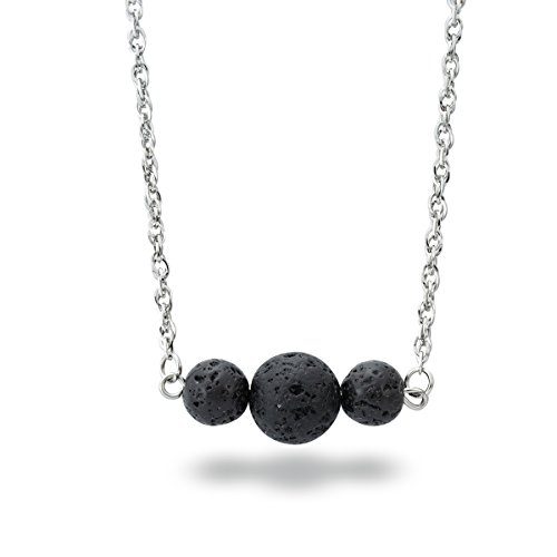 Glimkis Lava Stone Bead Essential Oil Diffuser Necklace for Women - Natural Aromatherapy Jewelry with 3 Lava Beads - Perfect for Stress Relief, Yoga & Meditation Accessories