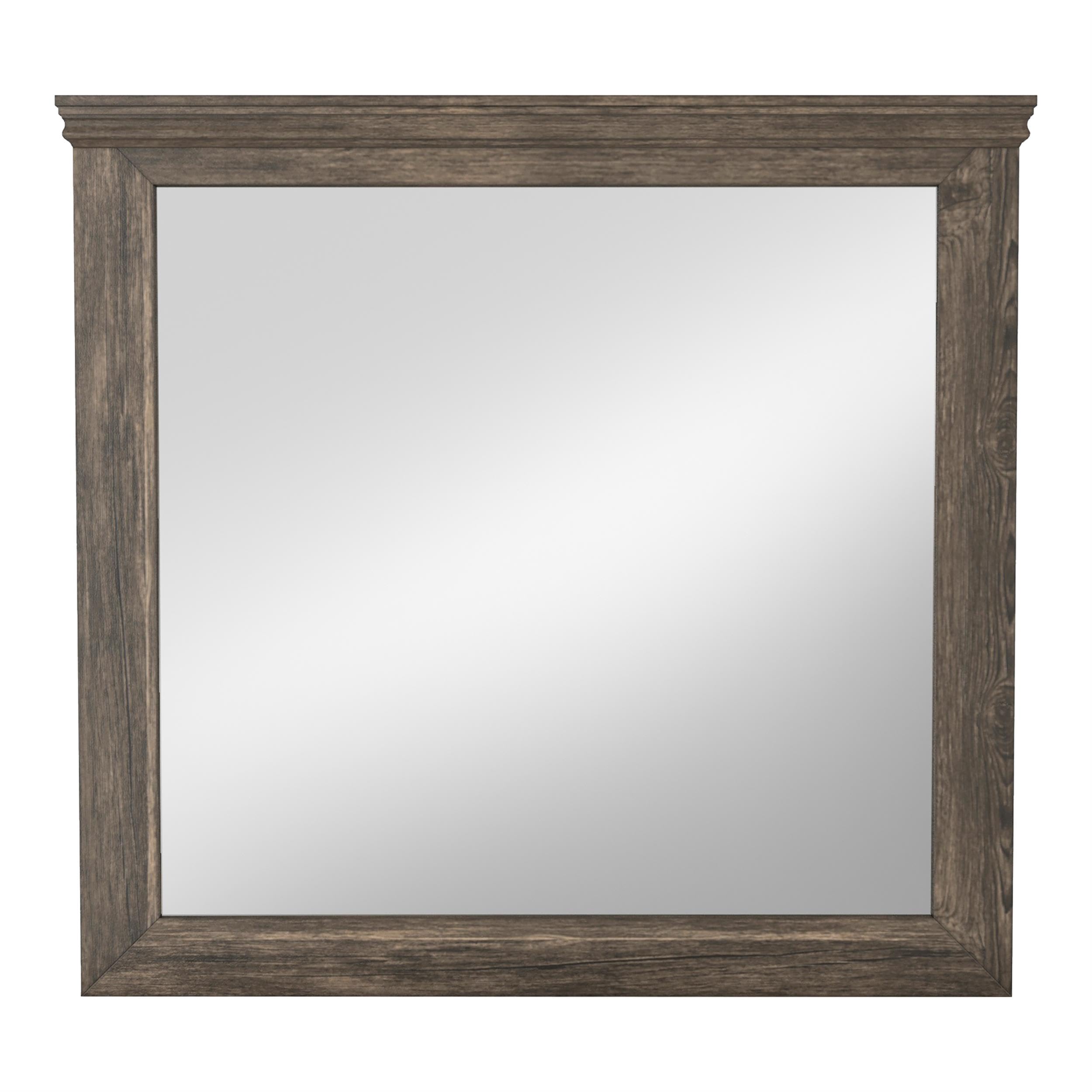 Gafin Transitional Solid Wood Framed Mirror in Gray - Modern Wall Mirror for Bedroom, Living Room & Entryway Decor | Furniture of America