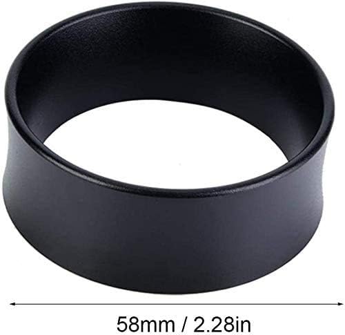 Premium 58mm Espresso Dosing Funnel - Magnetic Anodized Aluminum Coffee Portafilter Funnel with Reusable Puck Screen (Black) - Perfect for Baristas & Home Coffee Brewing