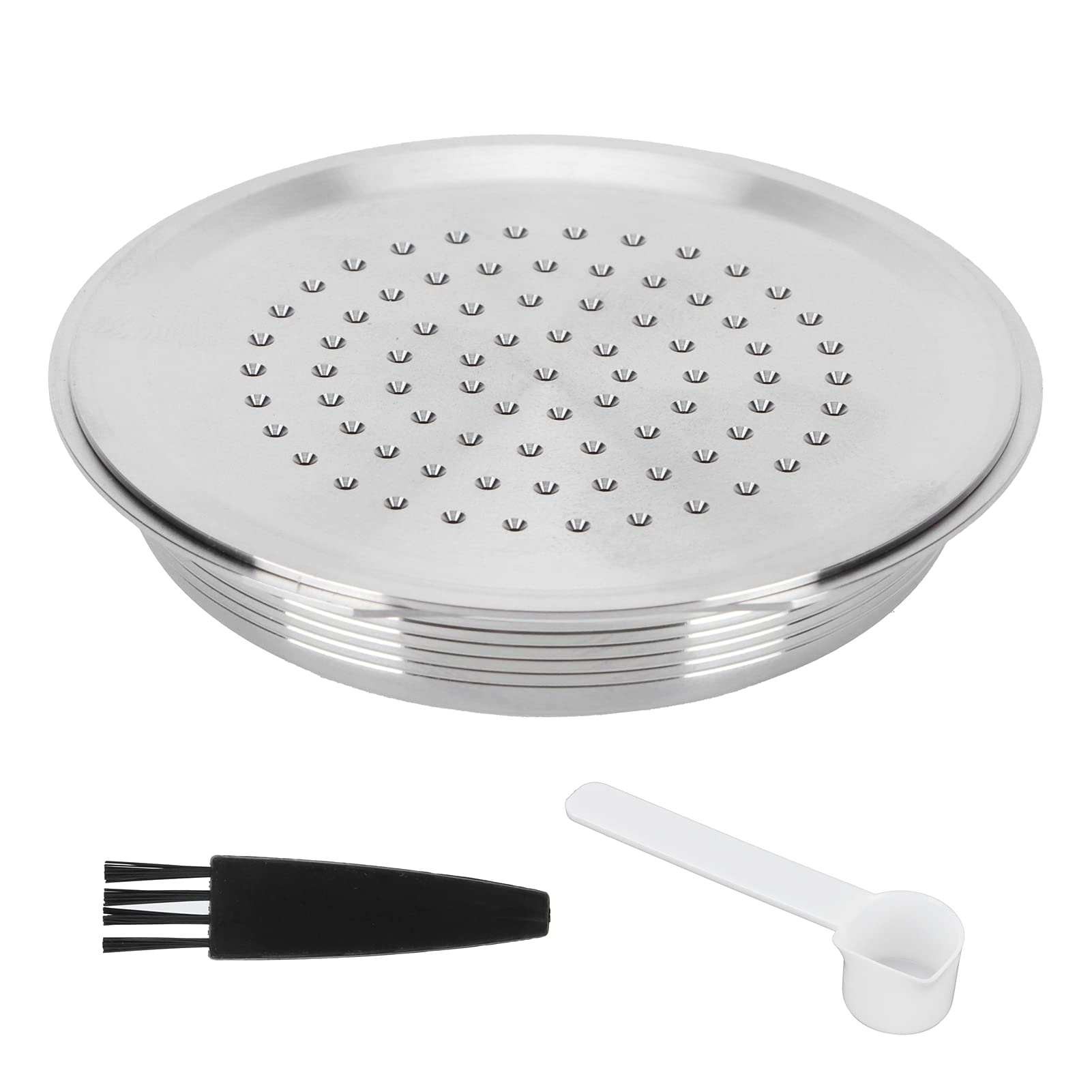 Stainless Steel Reusable Coffee Capsule & Pod Holder Filter Set with Spoon - Compatible with Senseo HD7801 - Eco-Friendly & Durable for Home Brewing, Office Use, and Camping Coffee Making