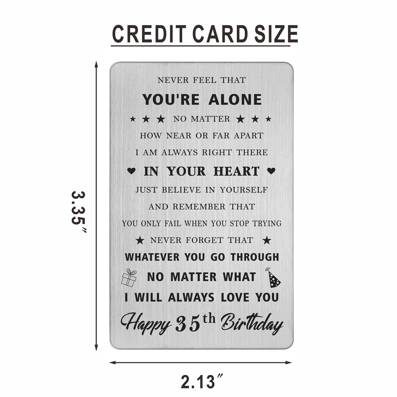 CPLJW 35th Birthday Decorations & Gifts for Women & Men - Funny 35 Years Old Birthday Wallet Card for Him or Her - Perfect for Milestone Celebrations & Surprise Parties