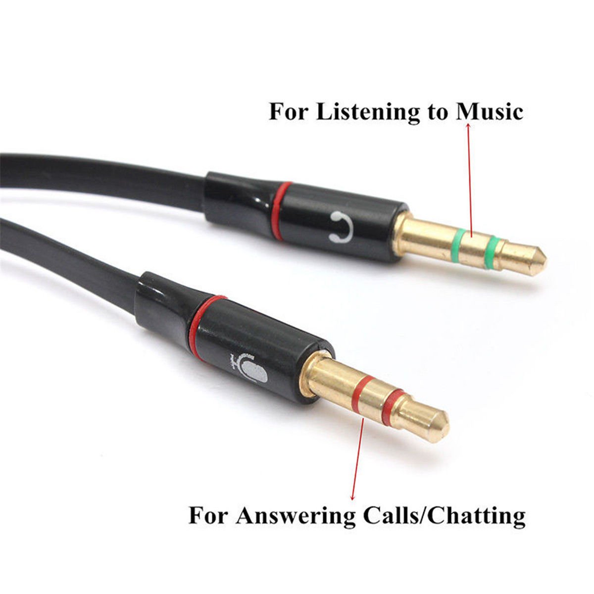 Premium 3.5mm Female to Dual Male Y Splitter Cable - Gold Plated Audio Headphone Mic Adapter for PC, Gaming Headset & Smartphones | Durable Corrosion-Resistant Design for Home, Office & Travel Use