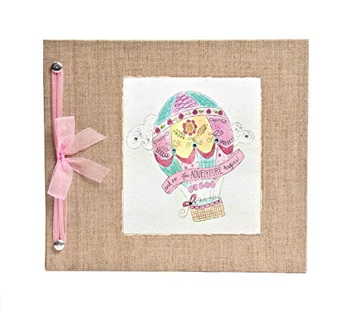 Beautiful Baby Memory Book Keepsake - Pink Hot Air Balloon Design Baby Girl Journal & Photo Album for First Year Milestones | Perfect Newborn Gift & Keepsake for Christening, Birthday & Baby Showers