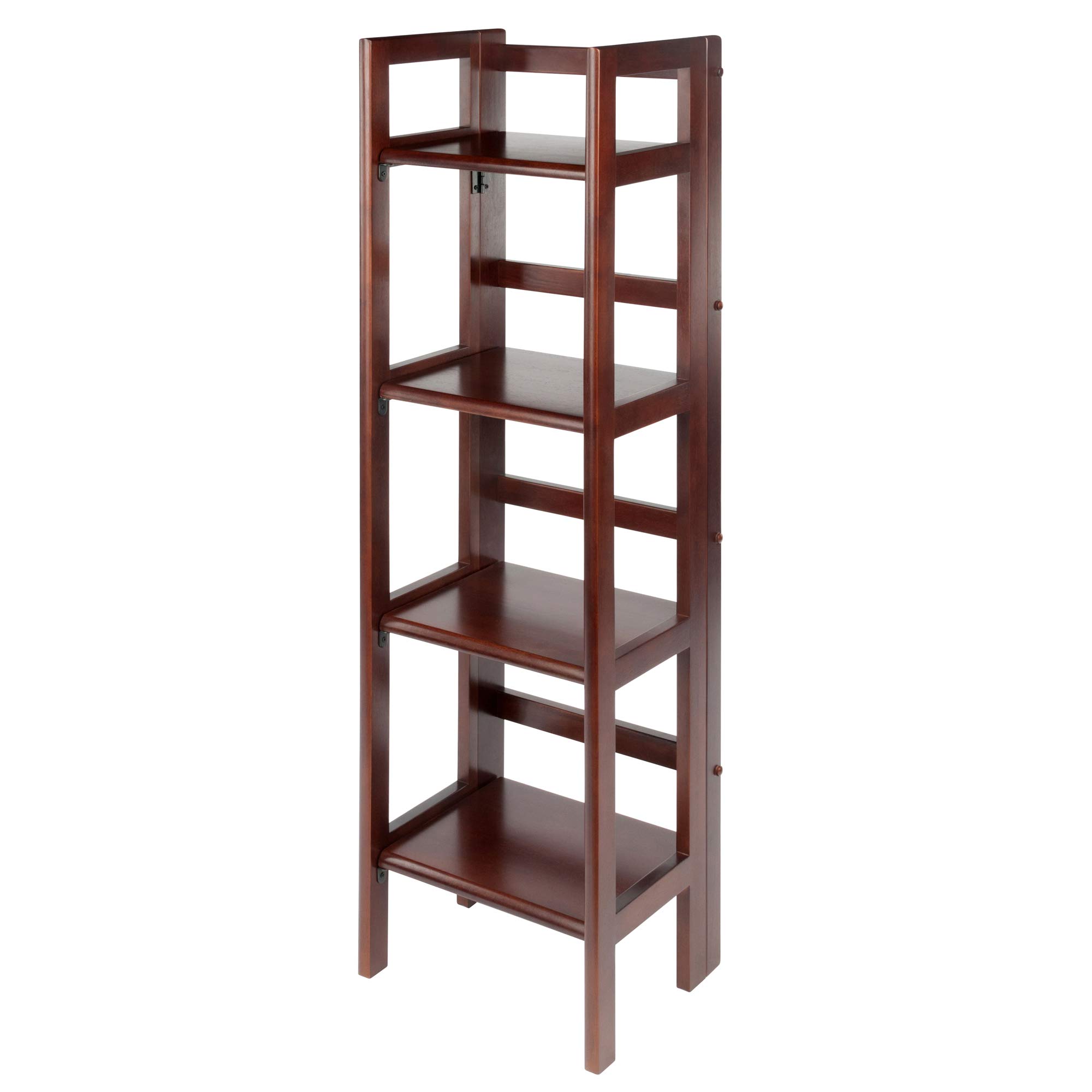 Winsome Wood Terry 5-Tier Shelving Unit, Walnut Finish - Stylish Storage for Living Room, Bedroom, or Home Office Organization