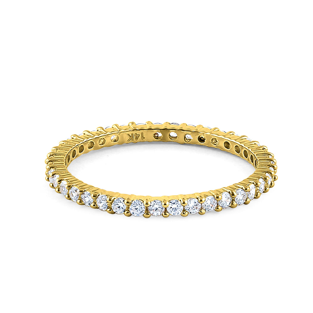 14K Yellow Gold Round Eternity Diamond Band - 0.70 ct. Wedding Ring for Women, Anniversary Gift, Bridal Jewelry for Everyday Wear & Special Occasions
