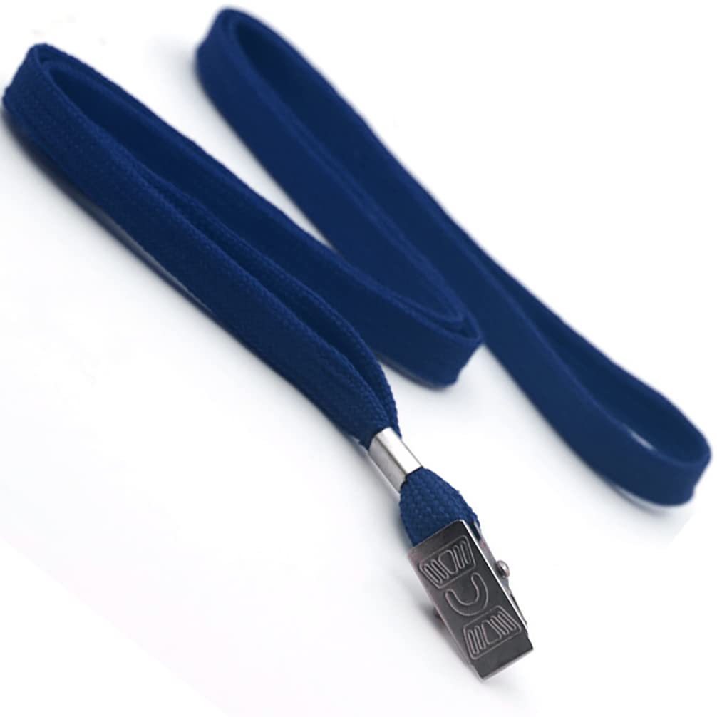 Ollain Bulk Lanyards for ID Cards - 100 Pack Navy Blue - Cruise, Office, Events