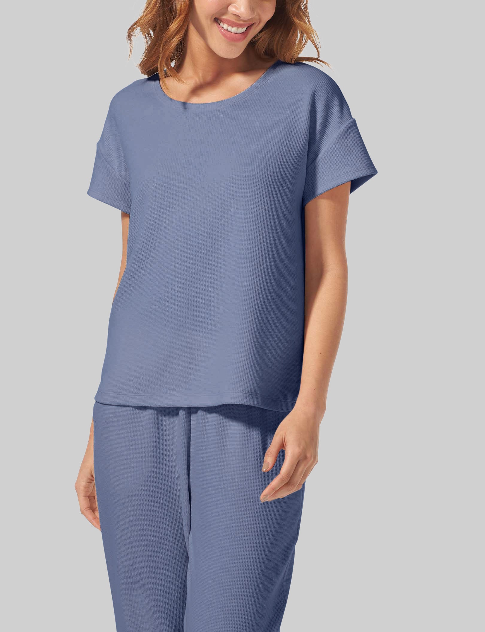 Women's Zen Waffle Tee - Soft & Comfortable Long Sleeve T-Shirt for Yoga, Lounge & Everyday Wear | Breathable Cotton Blend