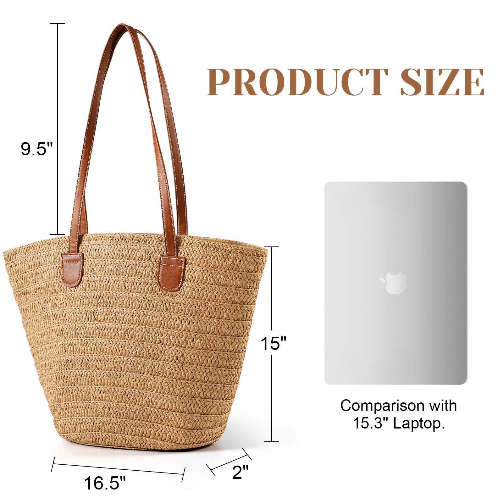 Women's Woven Straw Beach Tote Bag - Summer Mesh Shoulder Bag for Vacation & Travel