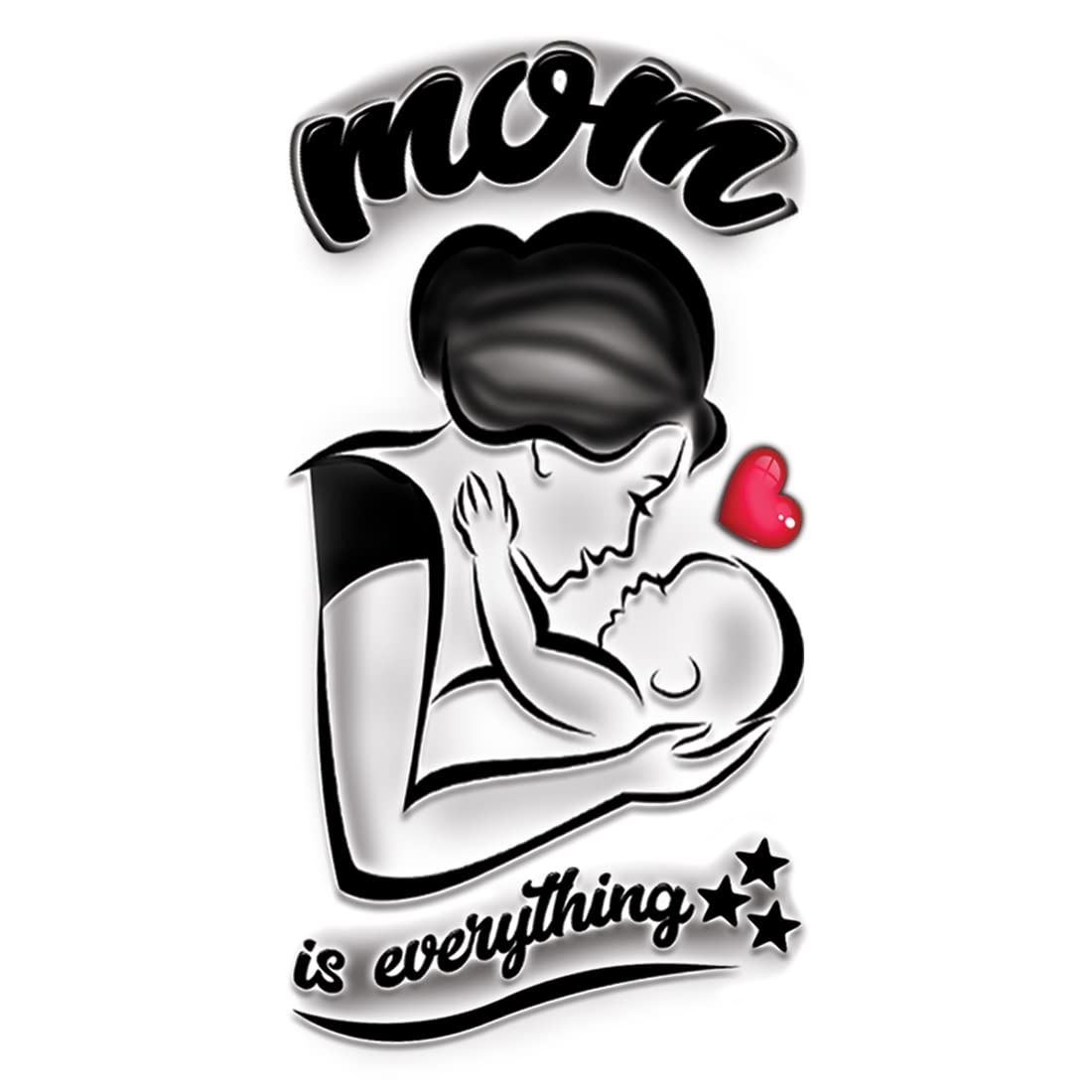 Mom Is Everything Heart & Stars Waterproof Temporary Tattoos for Kids - Fun Birthday Party Favors & Family Bonding Activities