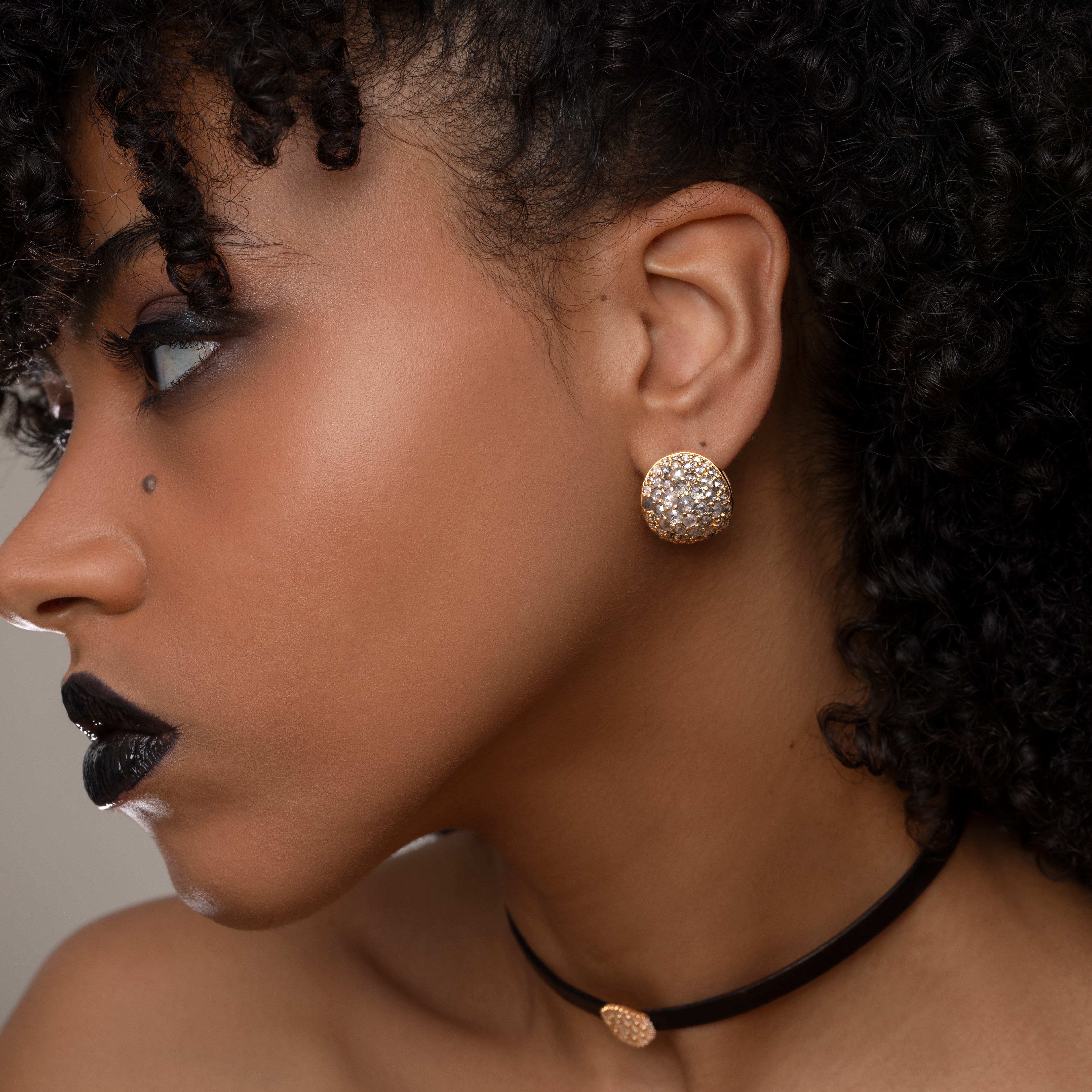 Rose Cut Grey Diamond Chunky Ball Statement Earrings for Women - Elegant Dangle Earrings for Parties, Weddings & Special Occasions